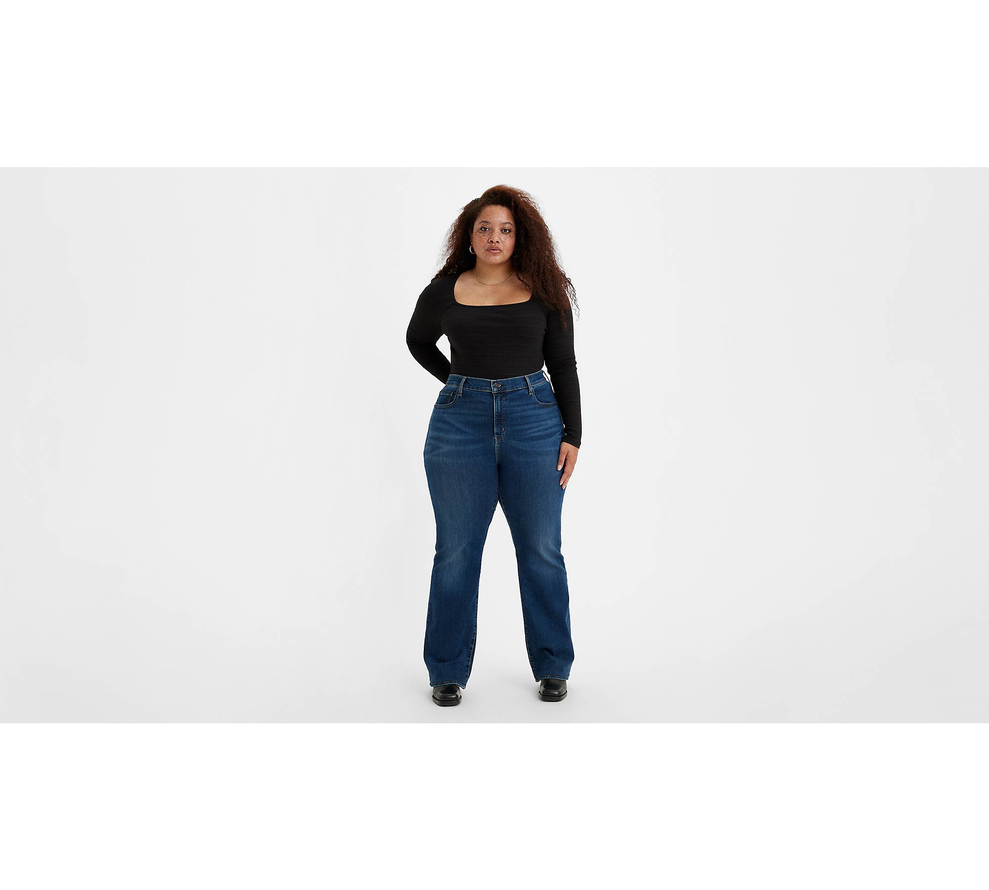 EX H&M Womens Bootcut Jeans High Rise Blue Denim Regular Fit Pants Size 8-22