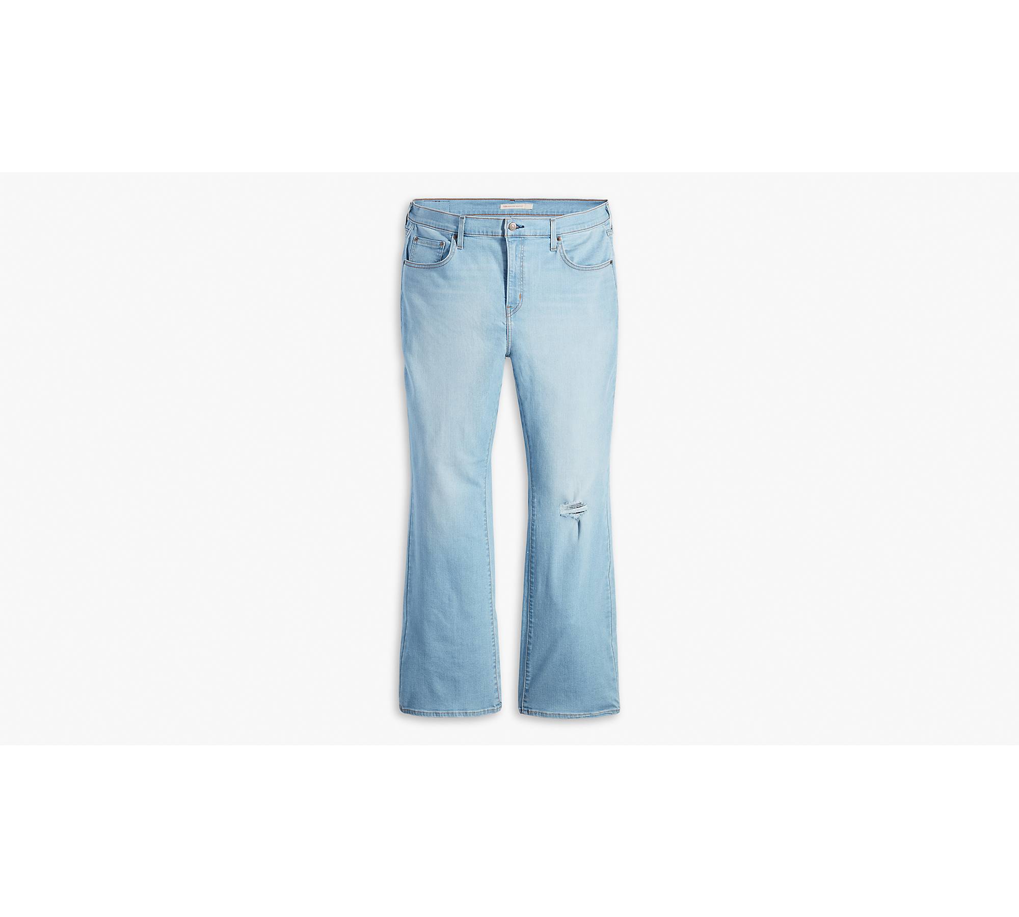 Medium Blue Bootcut High Waisted Denim Pants Stretchy Fleece-Lined Pan –  Lookbook Store