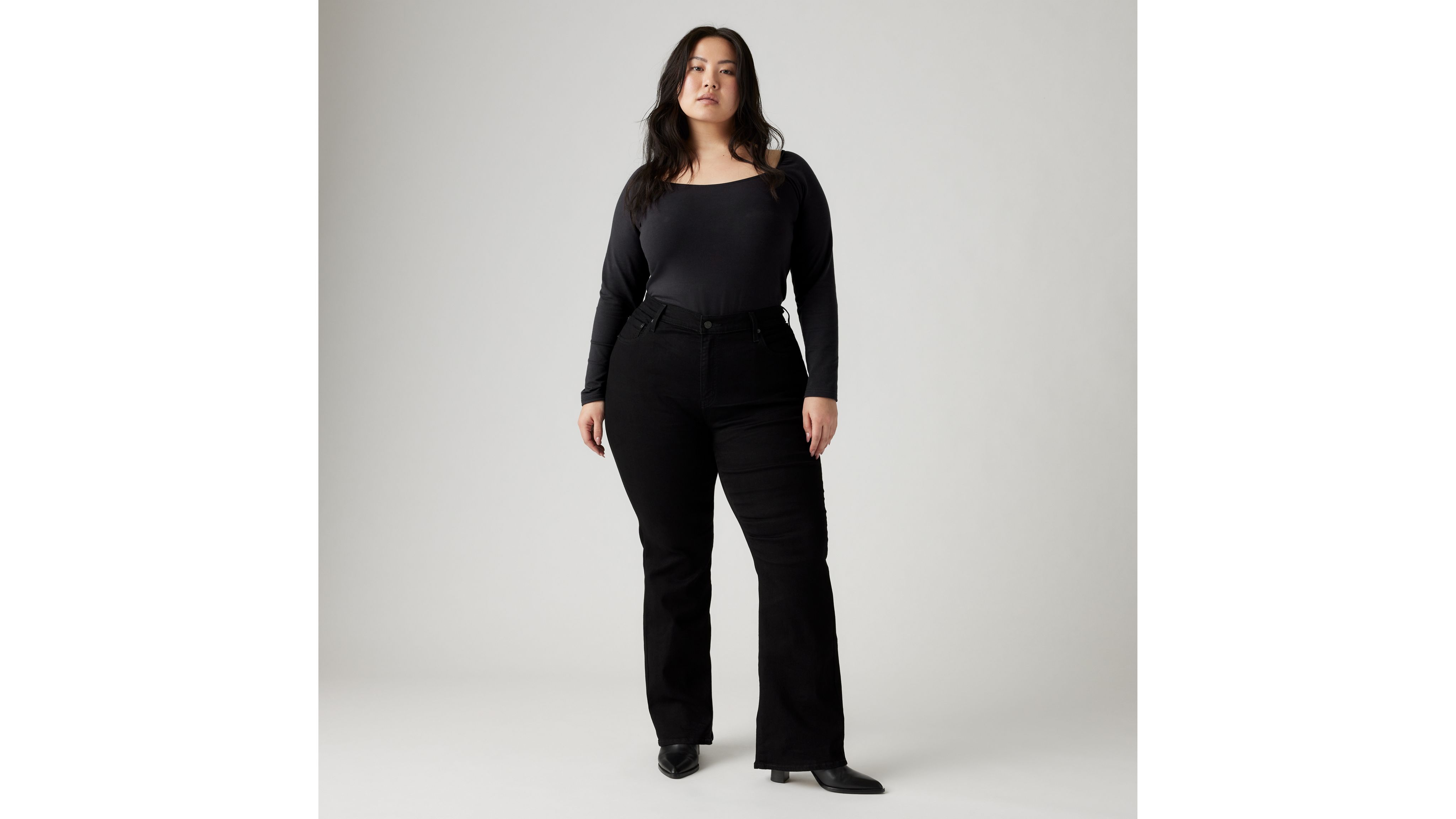 Plus size black jeans bootcut best sale