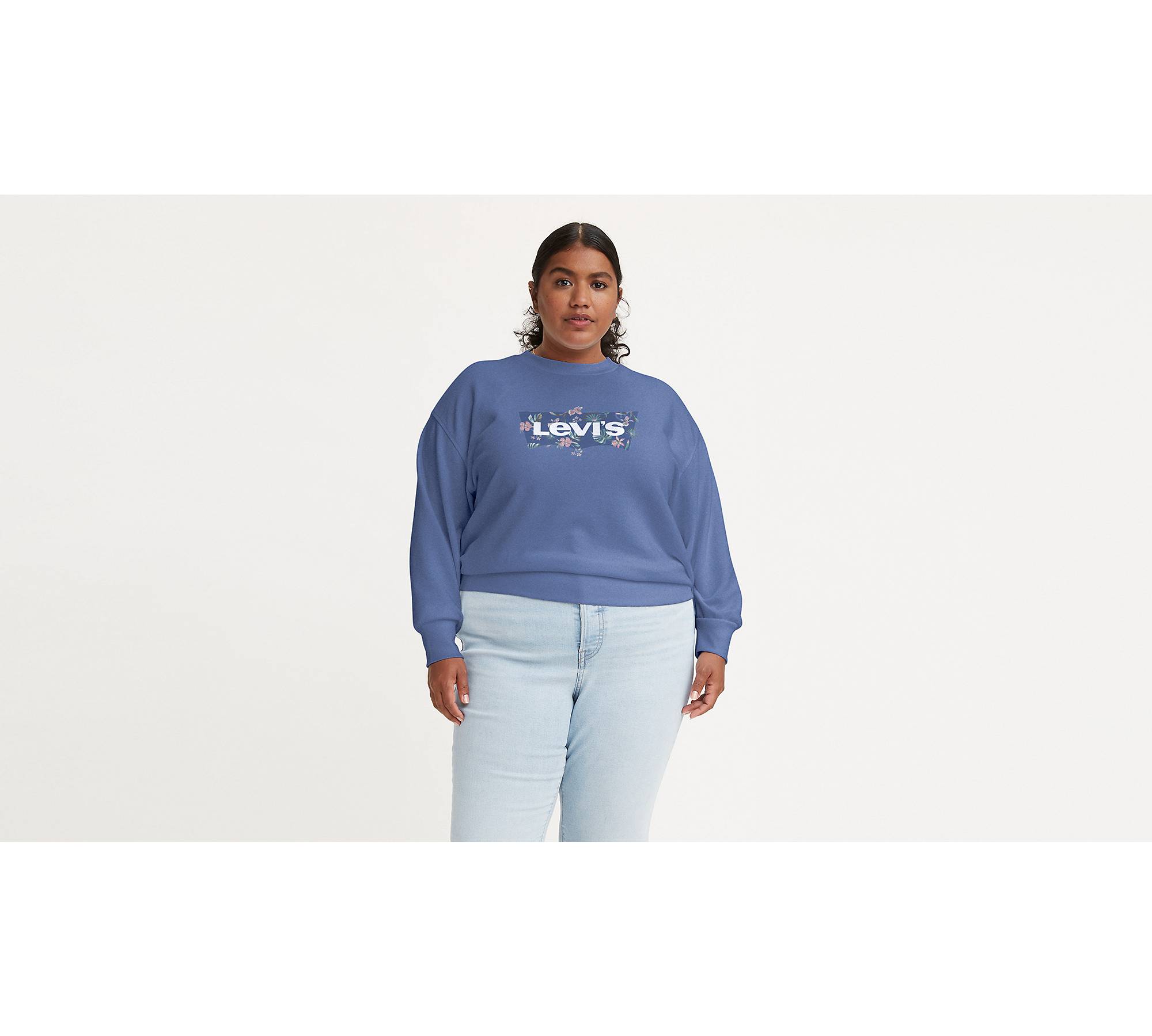Standard Sweatshirt mit Rundhalsausschnitt (Plus-Größe) 1