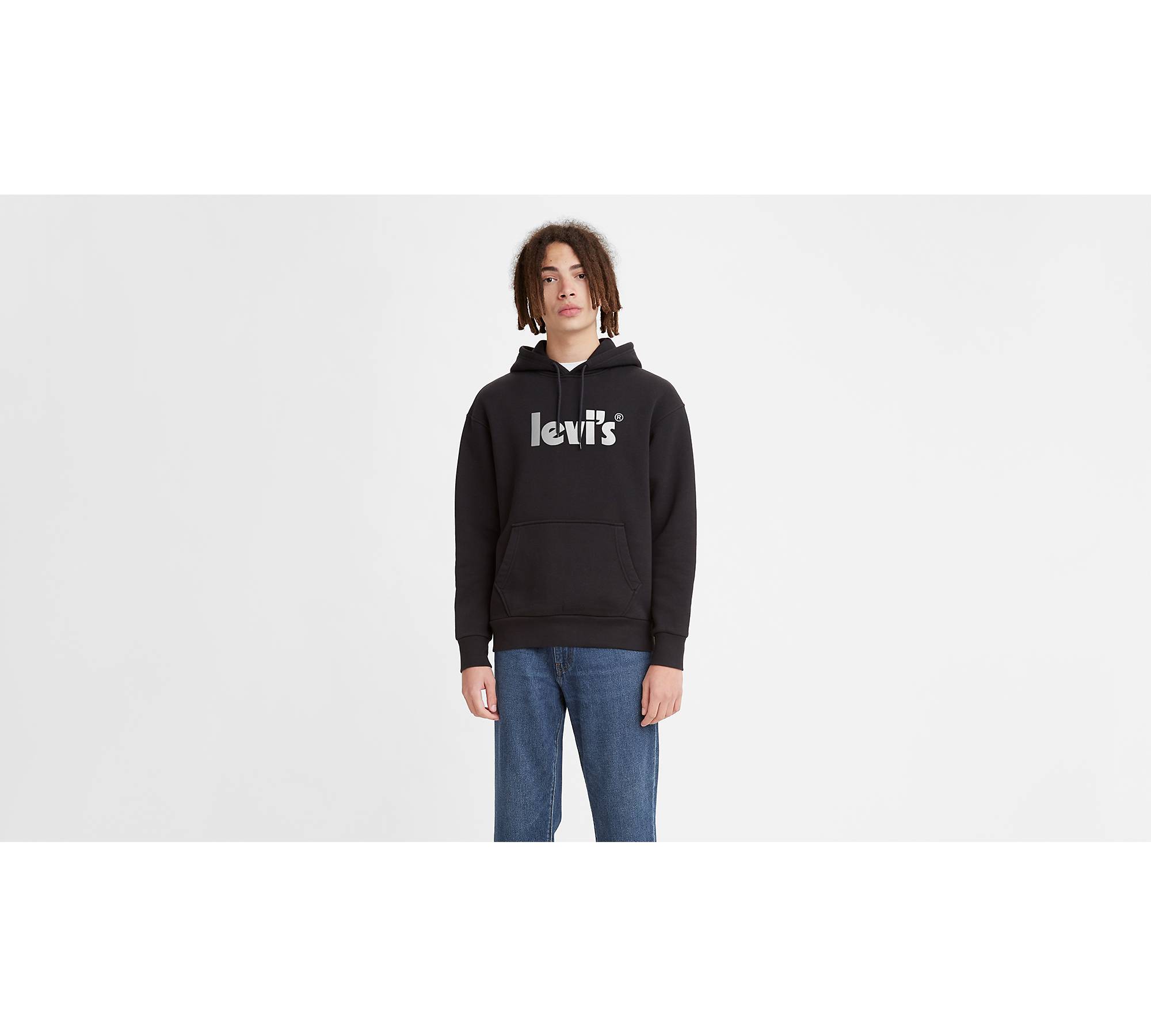 Relaxed Graphic Hoodie Sweatshirt (tall) - Black