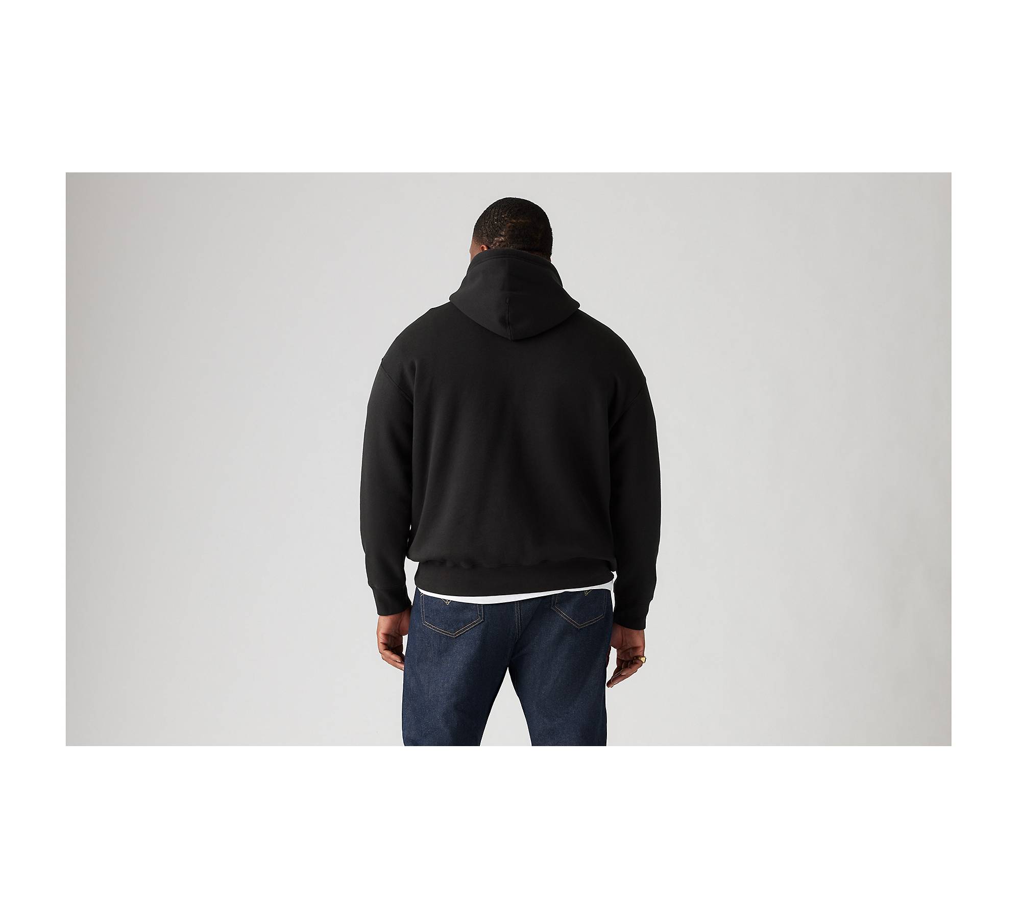 Relaxed Graphic Hoodie Sweatshirt - Black