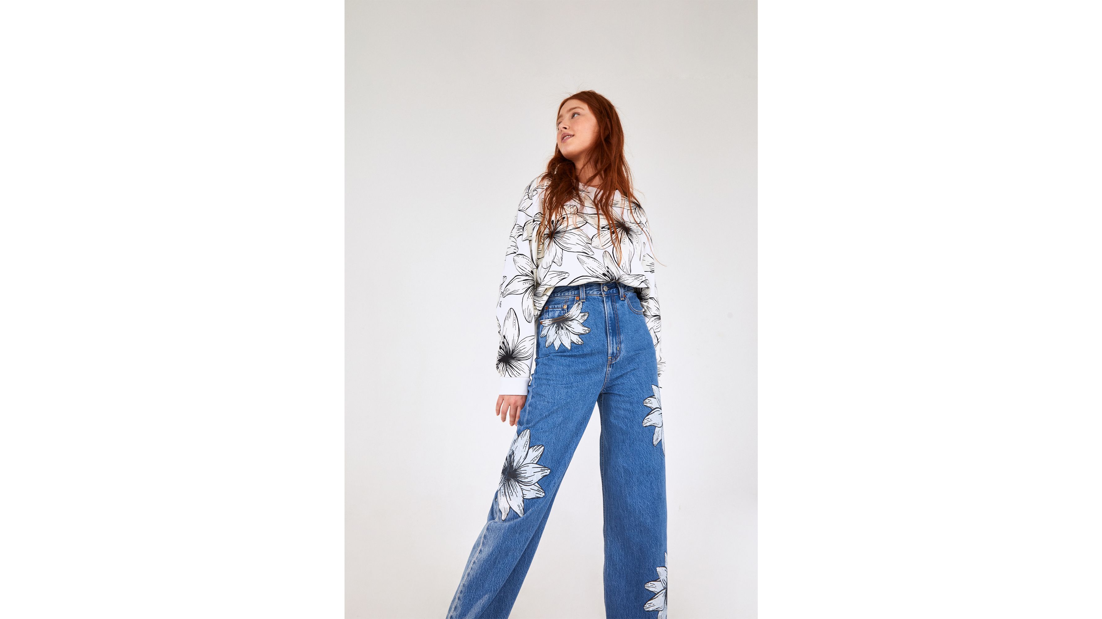 levi's flower jeans