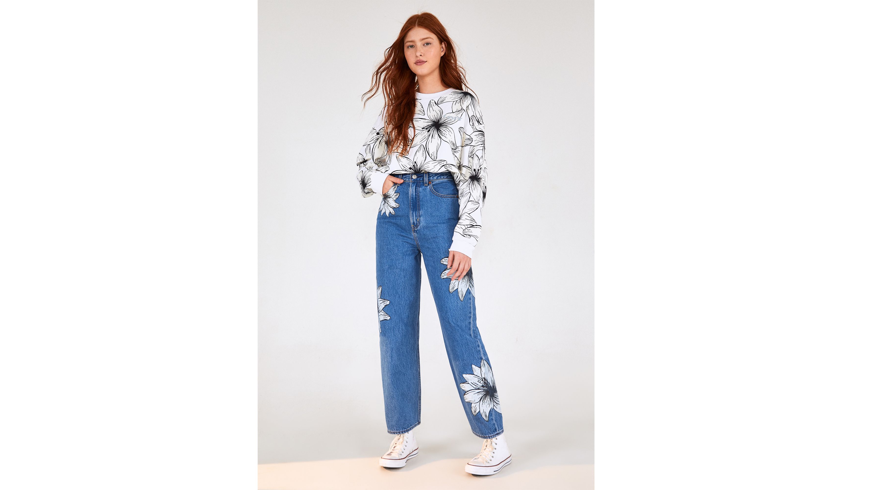 levi's flower jeans