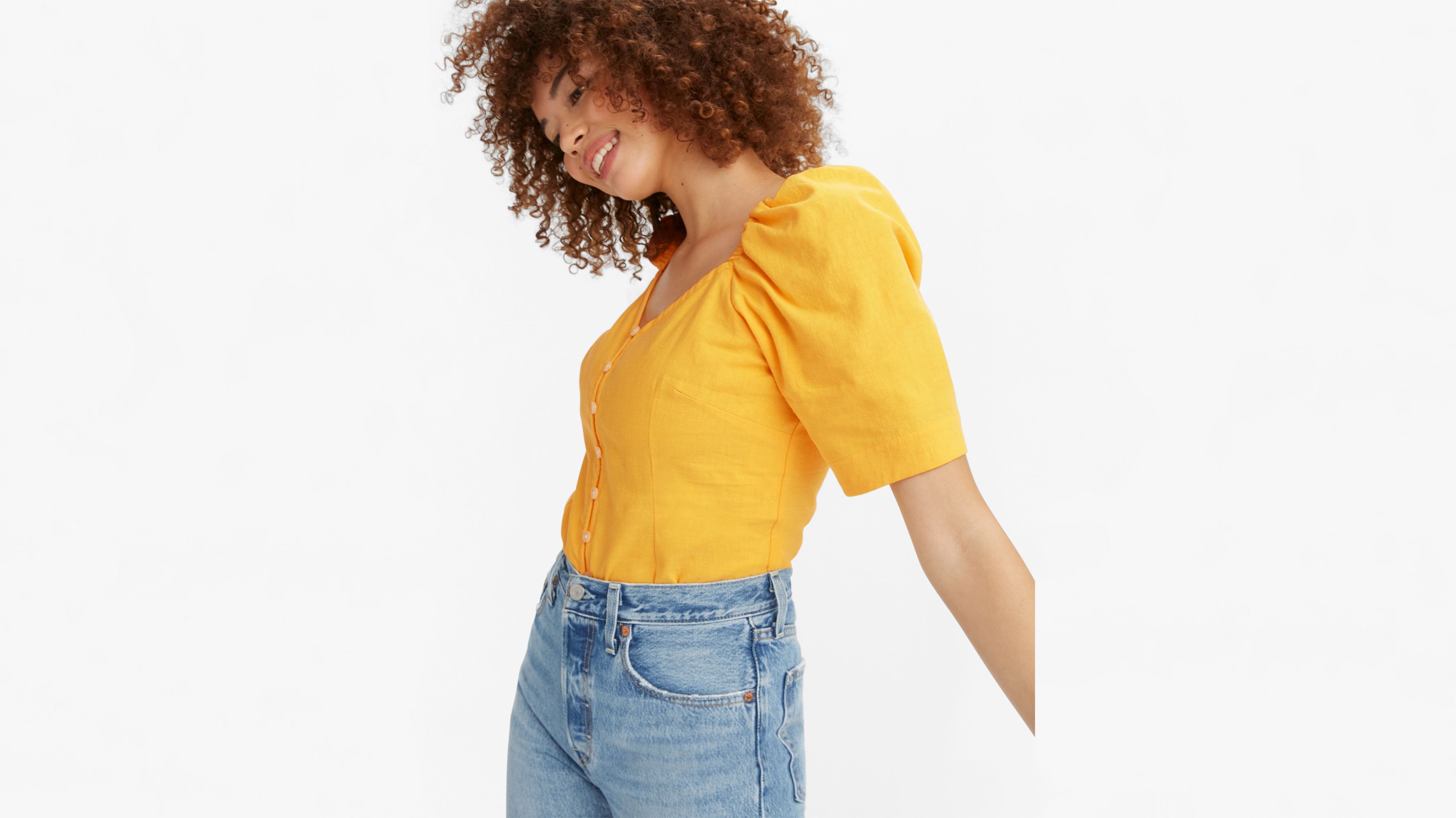 levi's puff sleeve top