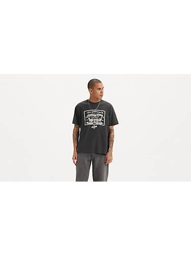 리바이스 Levi Vintage Fit Graphic T-shirt,Pirate Black - Black