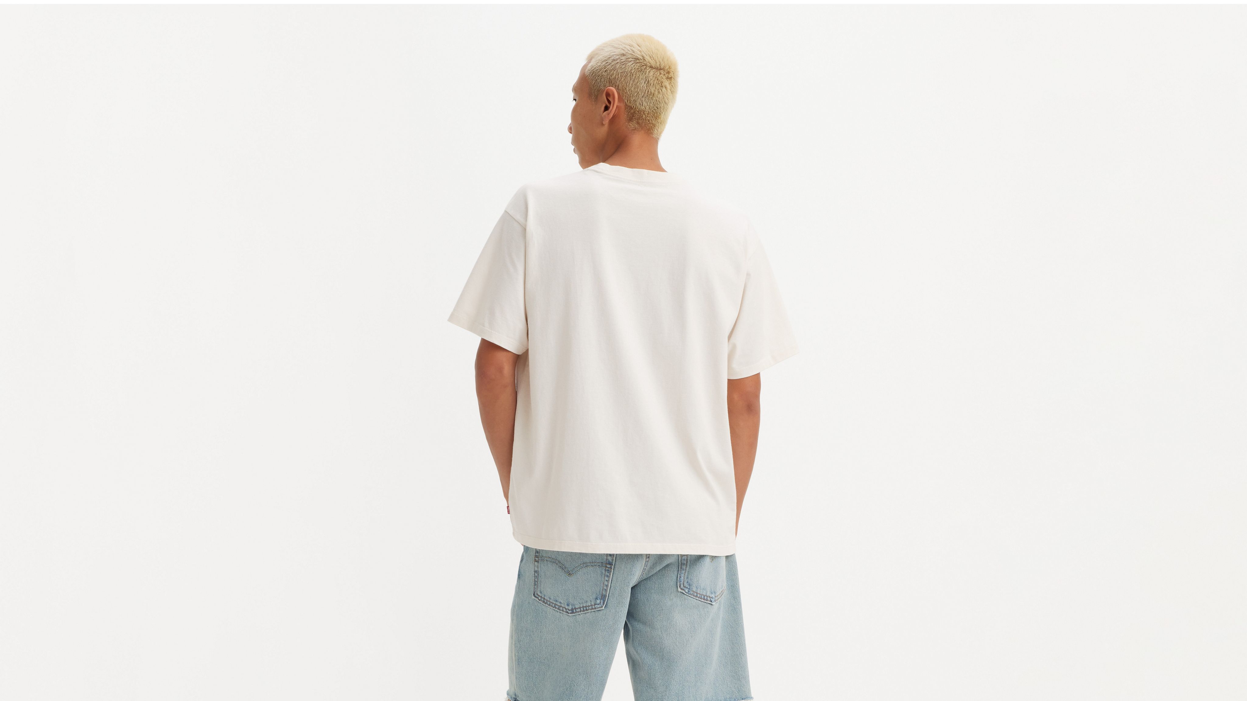 Tシャツ・カットソー ^LEATHERY^ Drag on overfit short sleeve t-shirt WHITE MELANG Vintage Fit Graphic T-shirt - White | Levi's® CA
