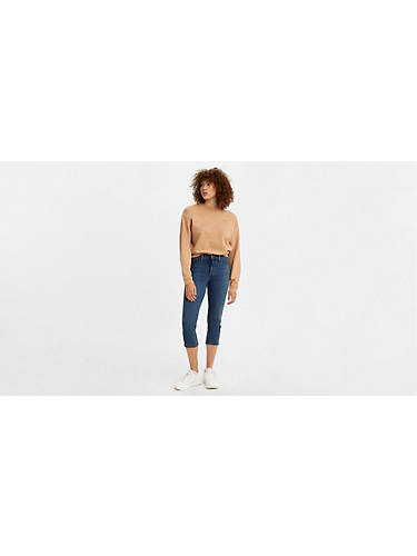 리바이스 Levi 311 Shaping Skinny Capri Womens Jeans,Lapis - Medium Wash