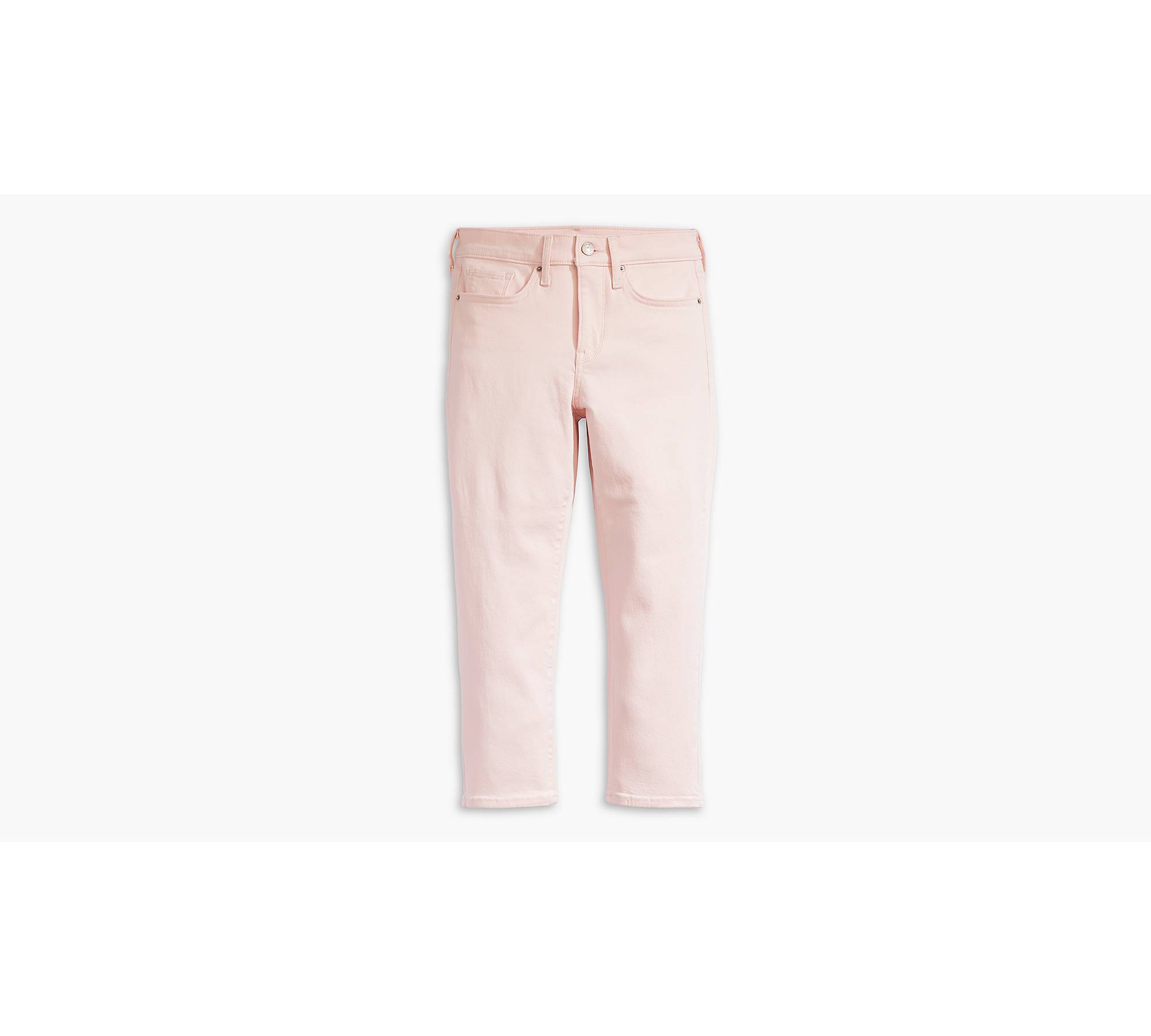 Women's Stretch Cropped Chino Jeans Slim 3/4 Length Capri Trousers Pastel  Pink 14-24