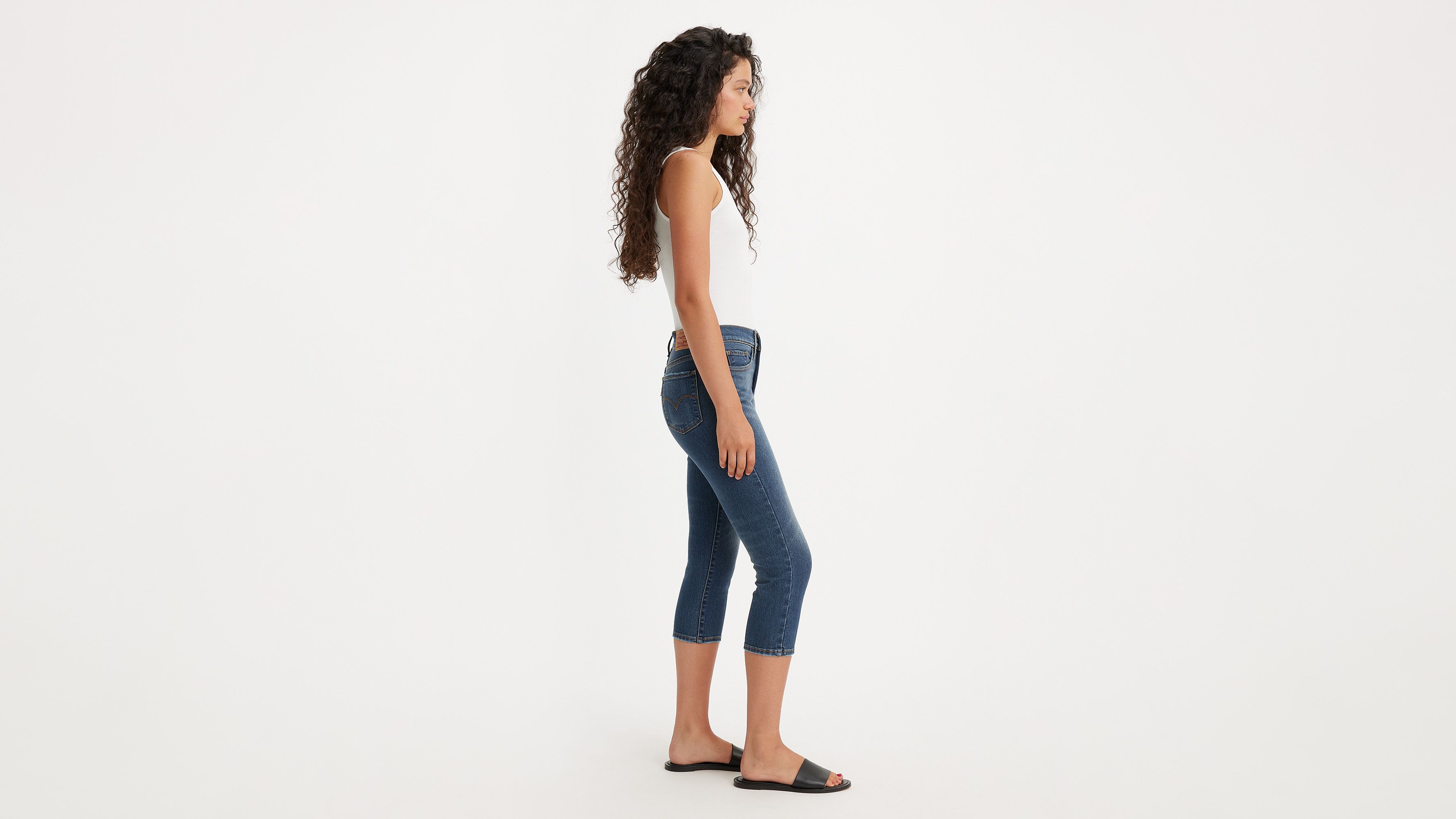 Denim Capri Pants - Allover Stone