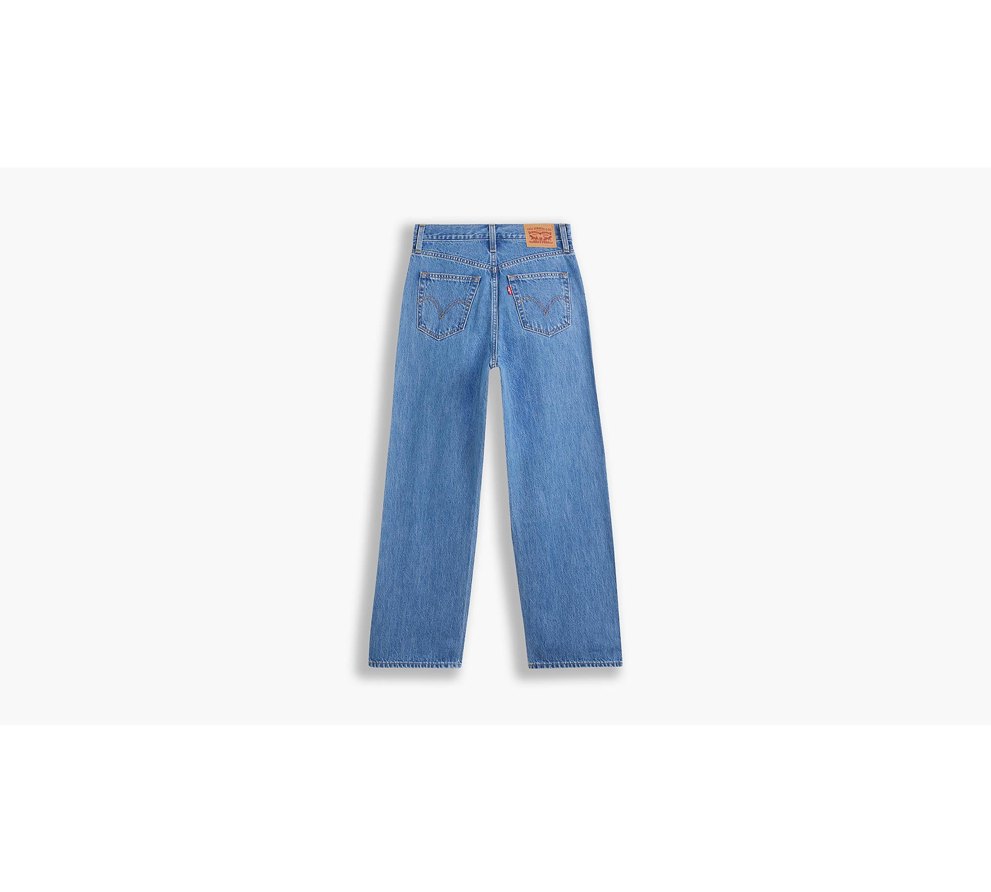 Levi's high waisted straight jeans in mid wash blue