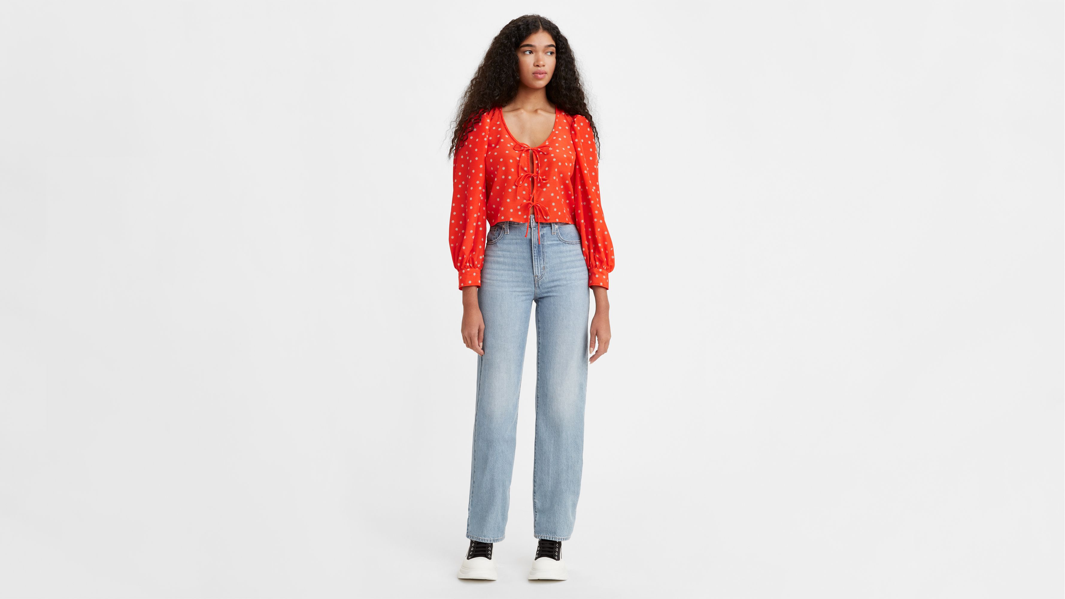 High Waisted Straight Jeans - Blue | Levi's® XK