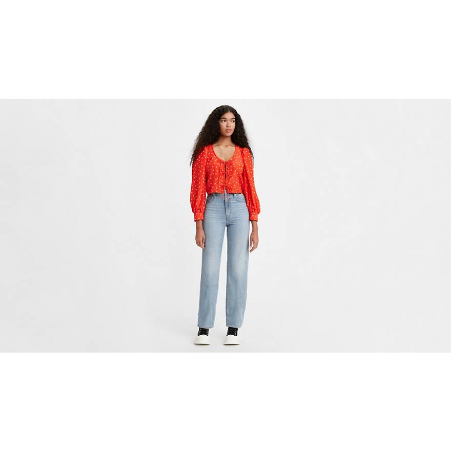 High Waisted Straight Jeans 1
