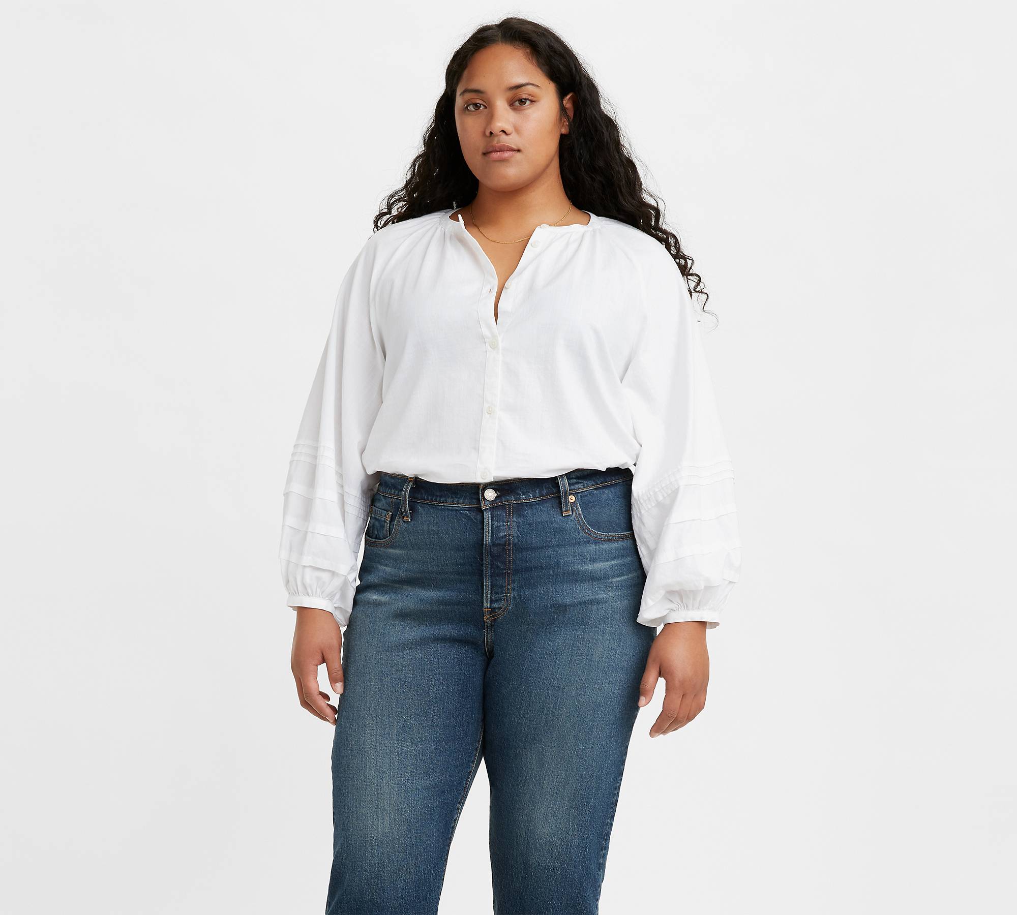 Genevieve Puff Sleeve Top (plus Size) - White | Levi's® US