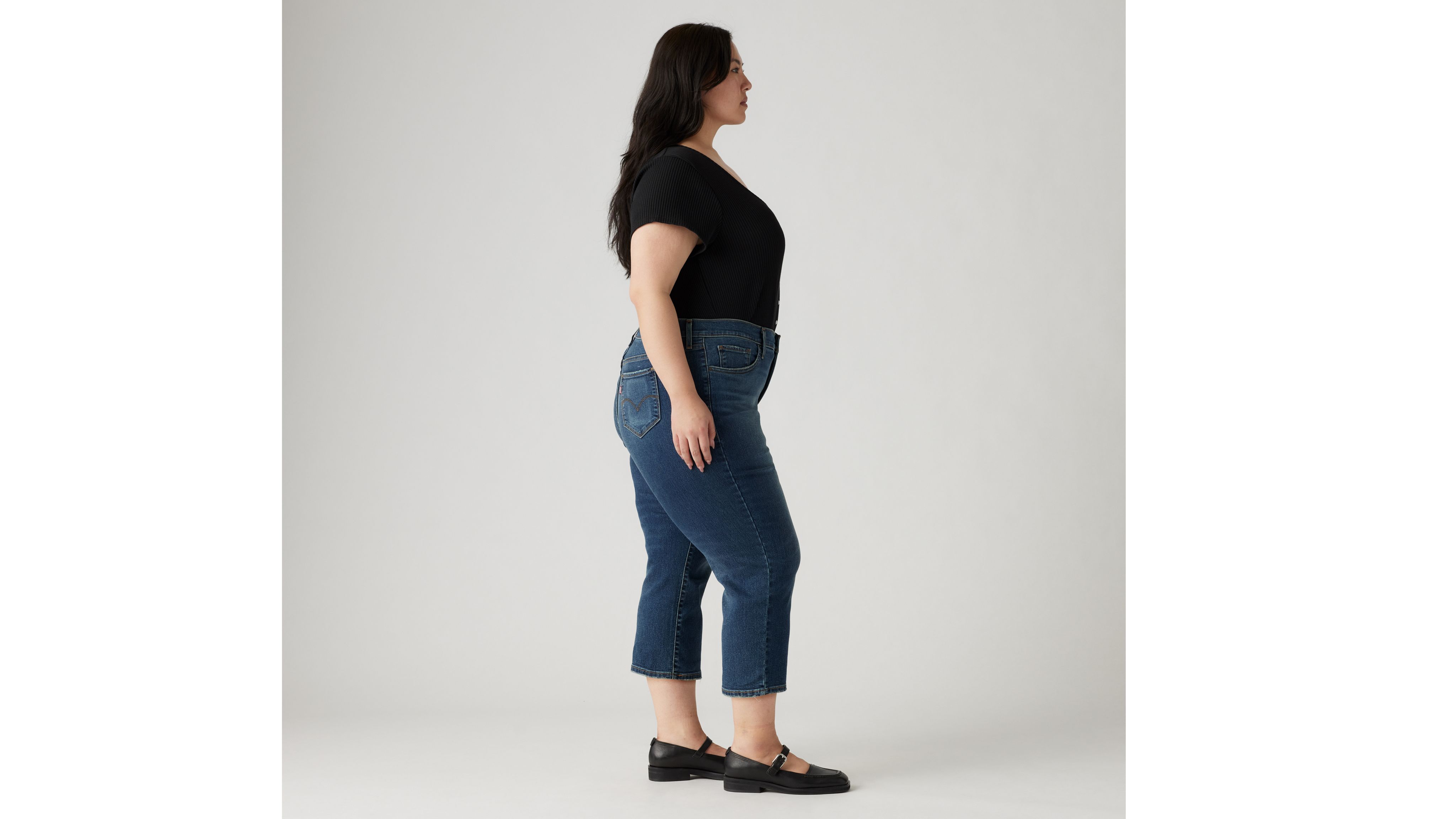 Shaping Capri (plus Size) - Dark Wash