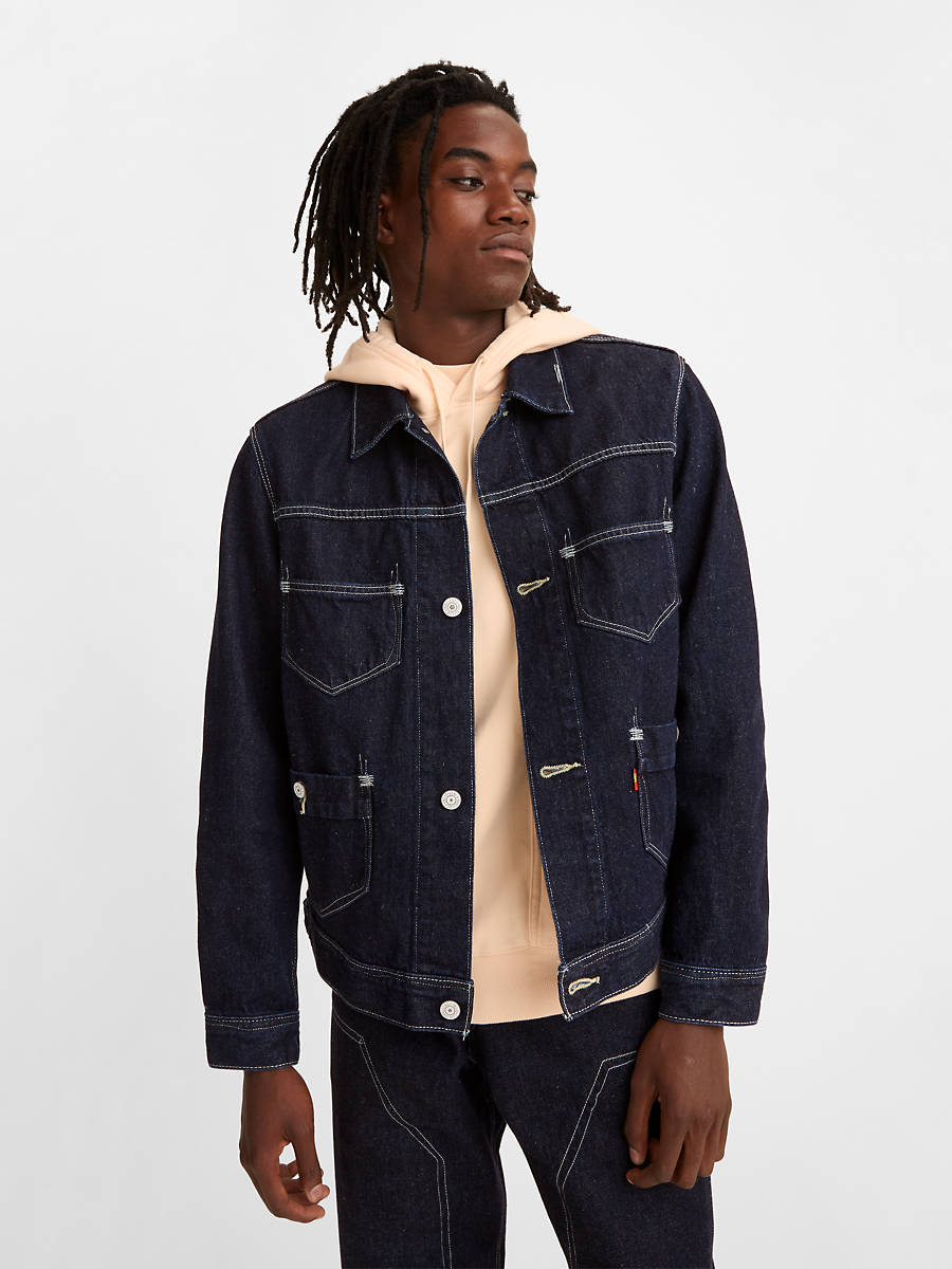 Levi's Red Trucker Men's Jacket (The Lights Go Out - Medium Wash)