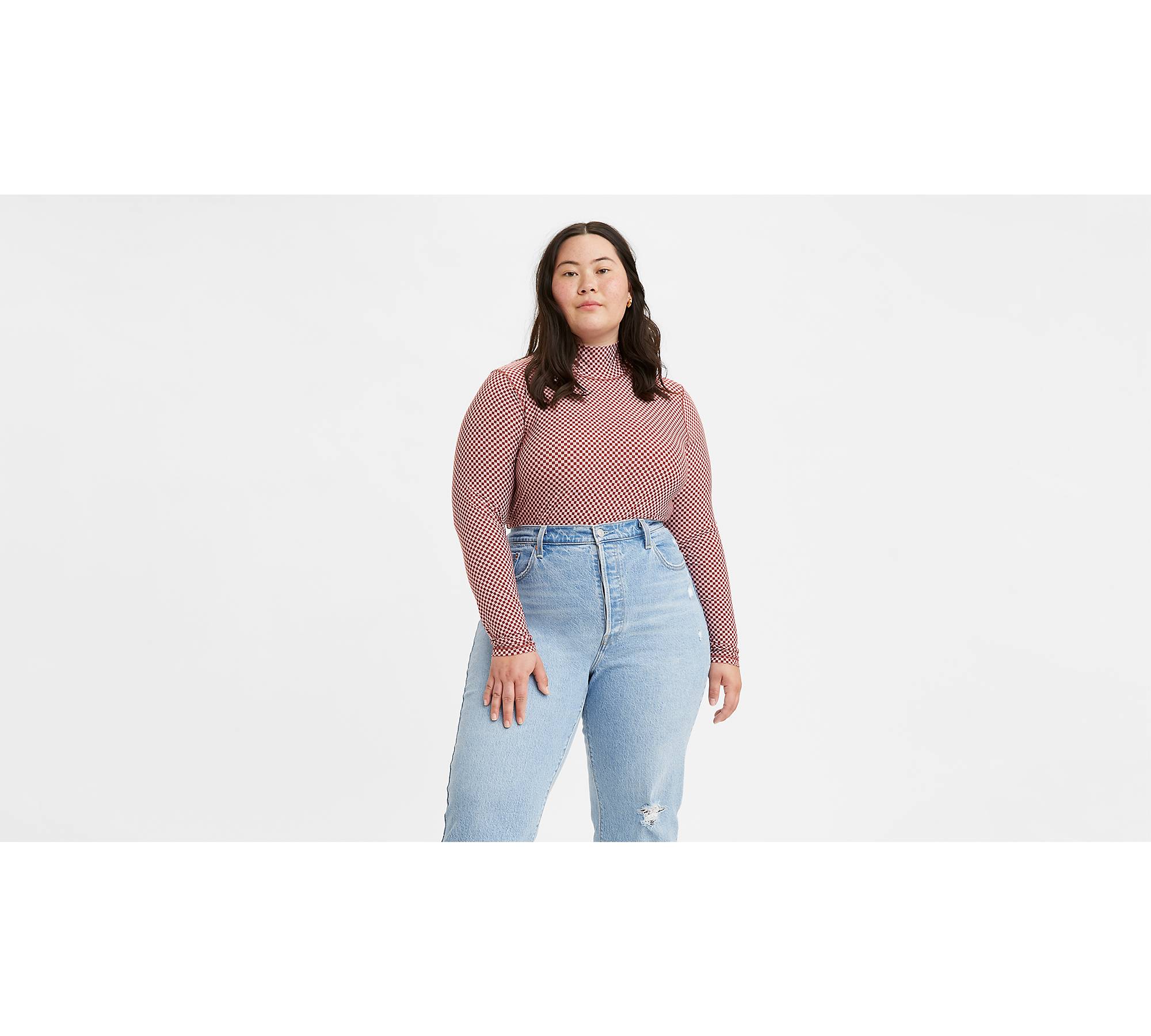 Women's Basic Turtleneck Bodysuit Shirt Petite and Plus Size Mock Neck –  KesleyBoutique