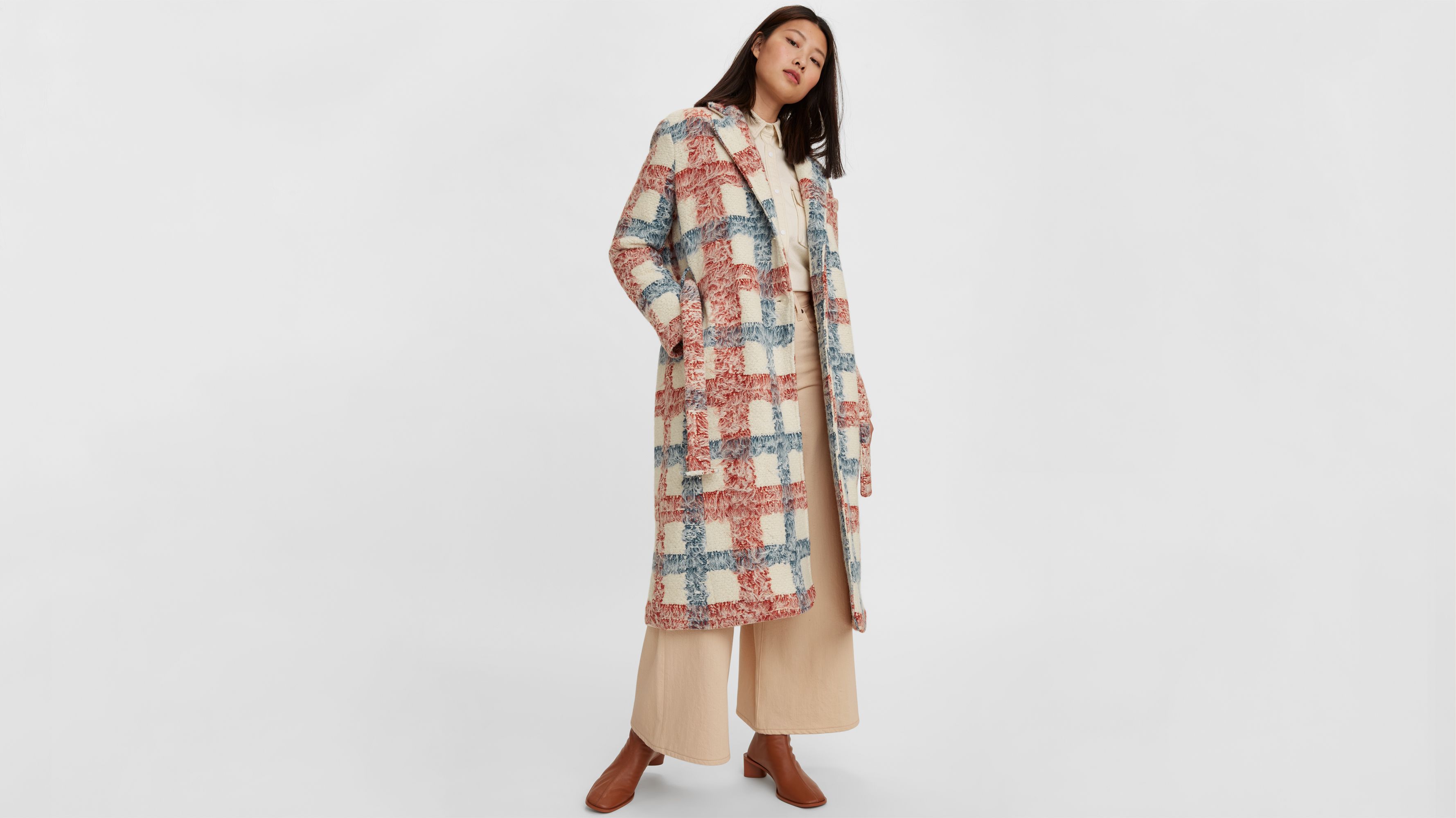 Brush Plaid Overcoat 1