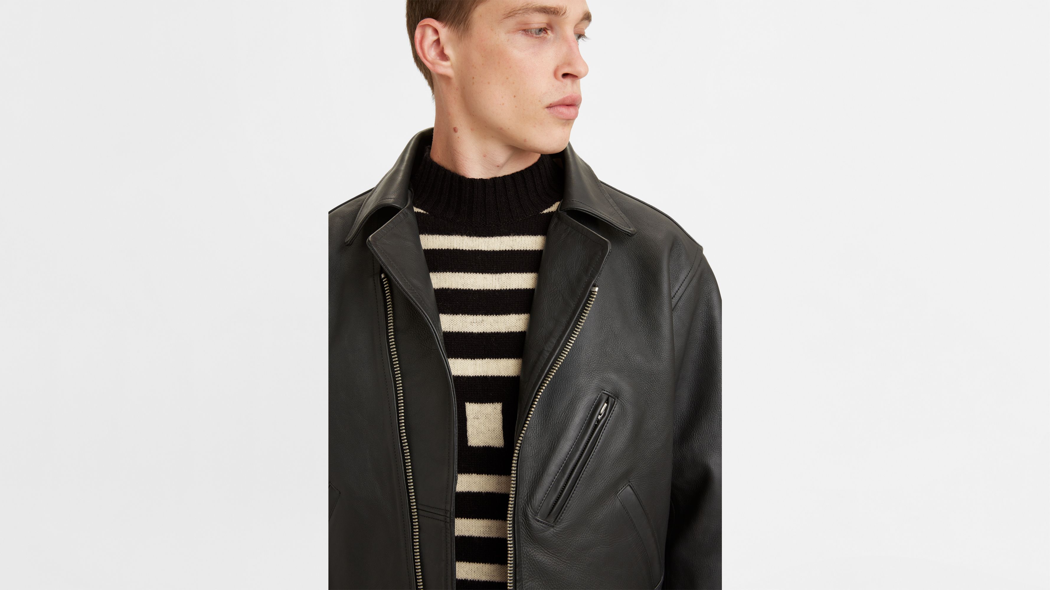 LVC: Levi's Vintage Clothing Leather Biker Jacket in Black