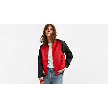 Womens Red Bomber Coats & Jackets