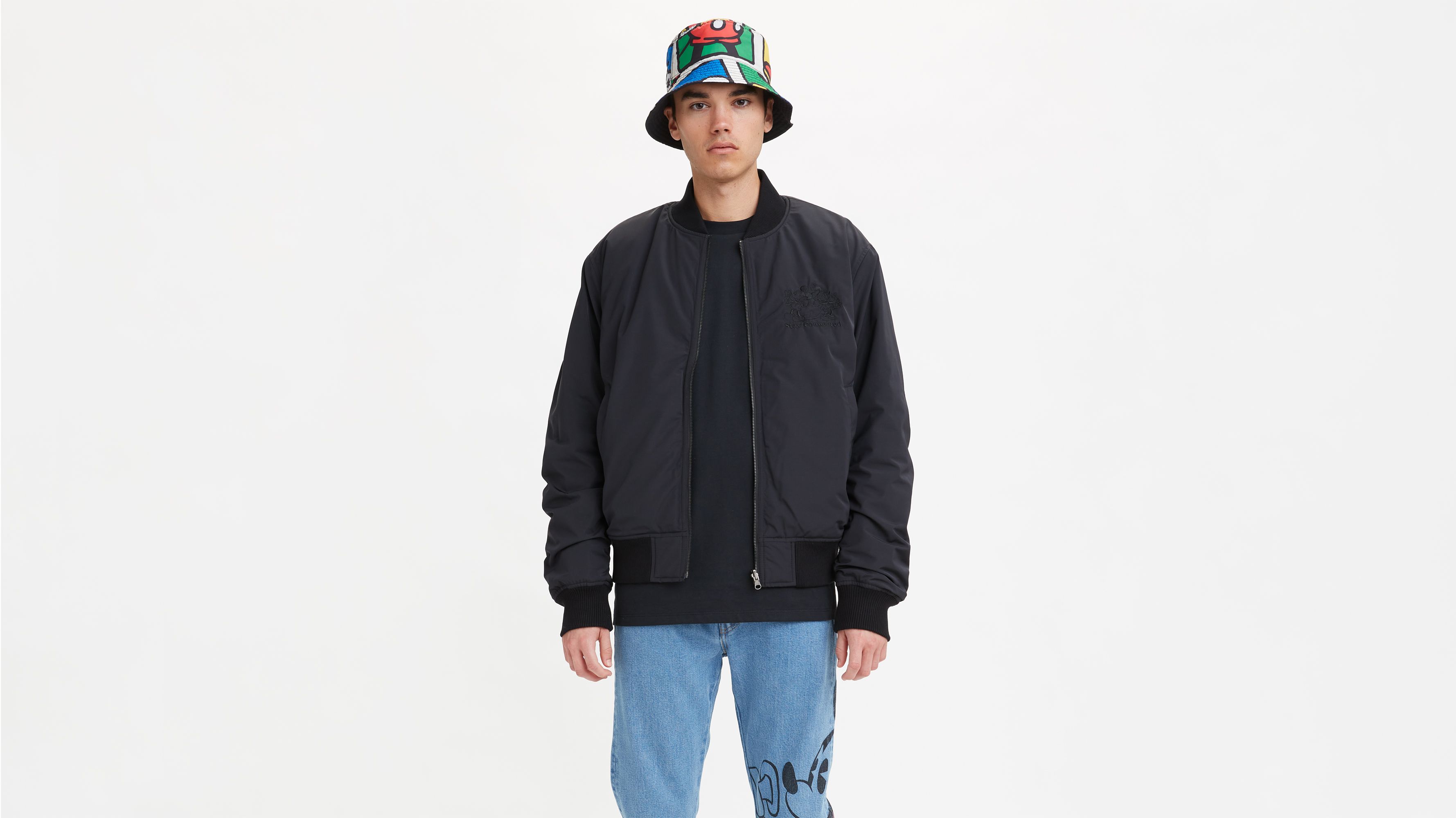 levi's bomber jacket black