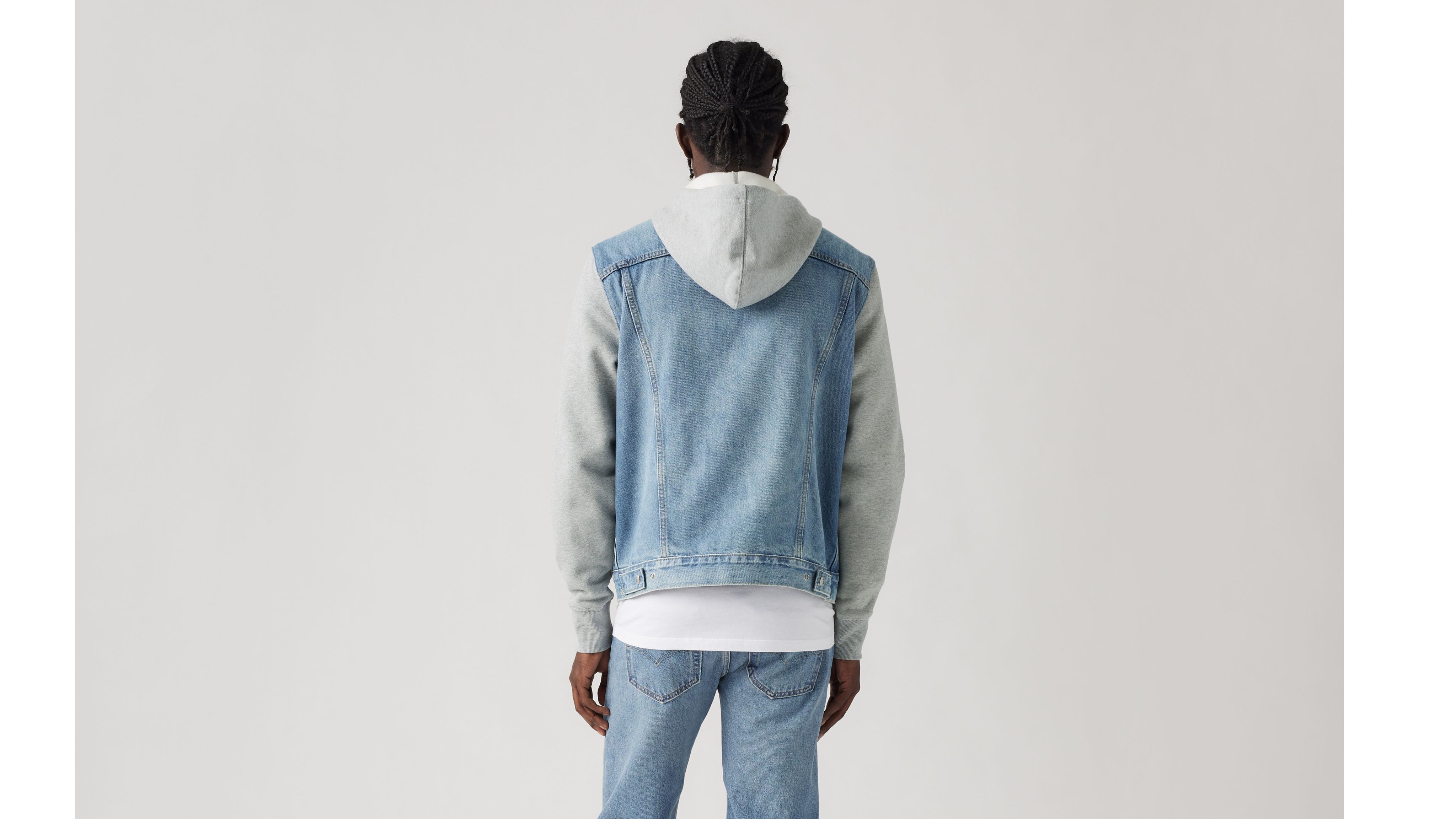 Levi's men's hooded denim hot sale jacket