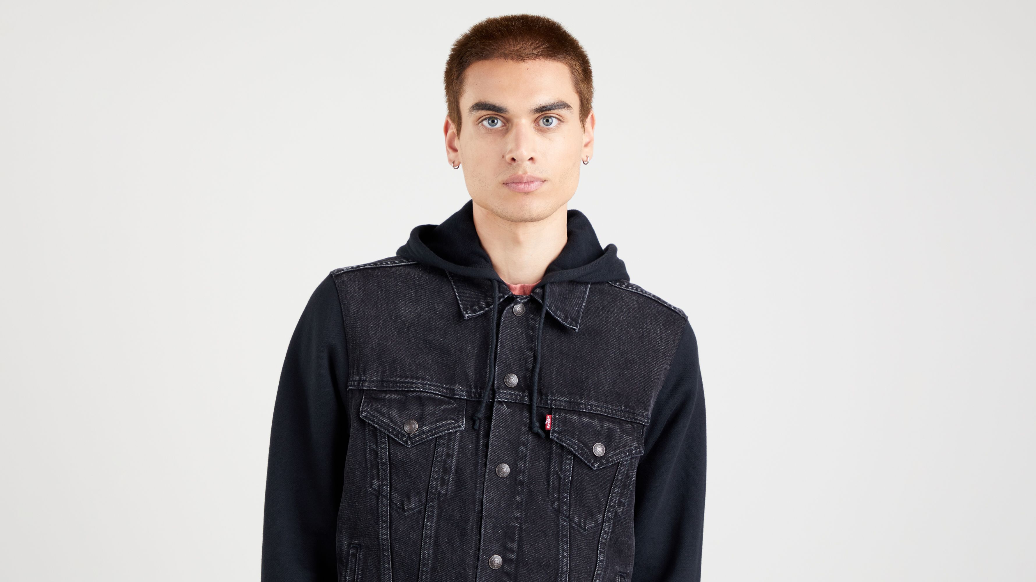 Hybrid Hoodie Trucker Jacket Black Levi's® US