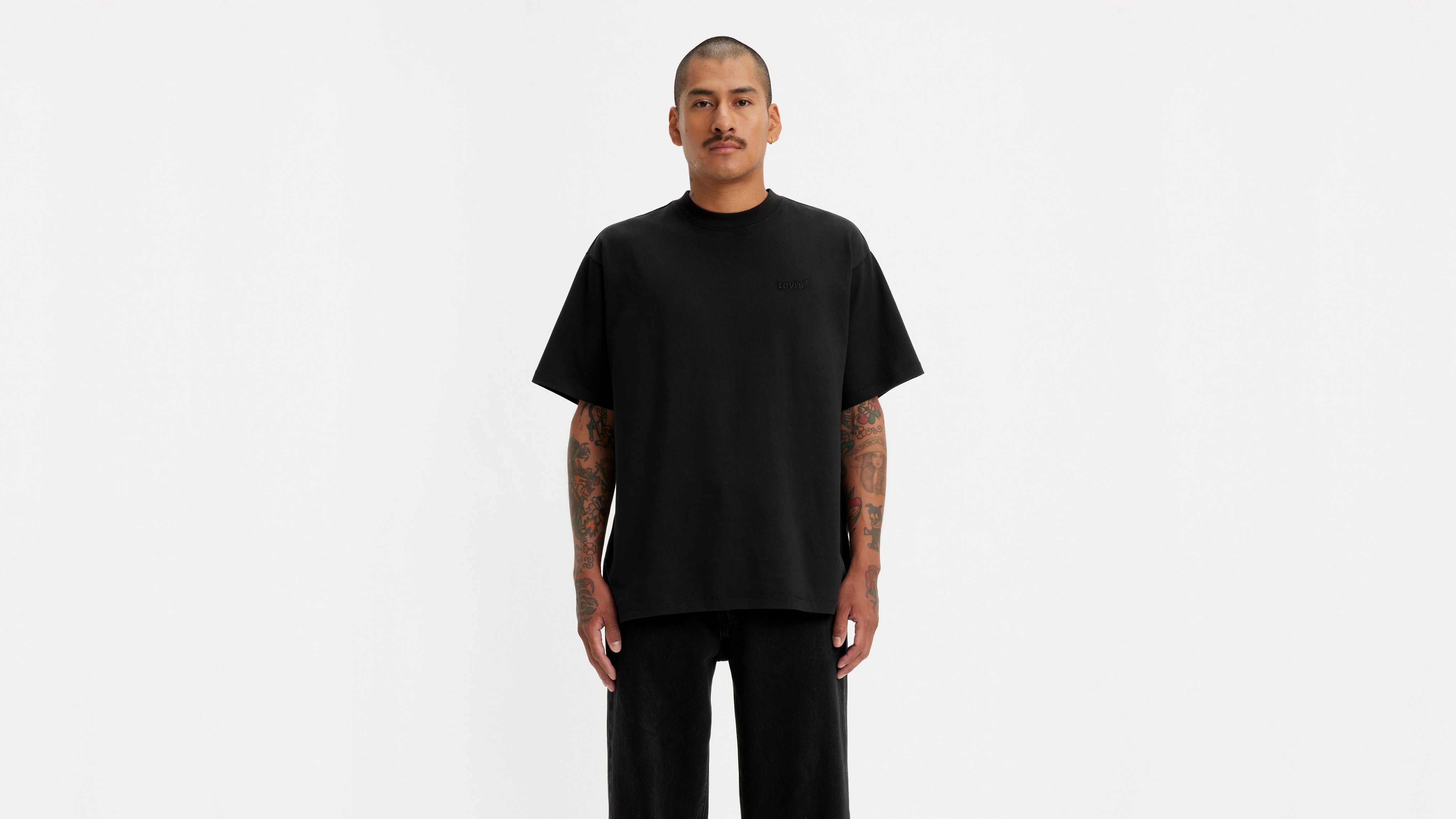 Levi's black t cheap shirt with red logo