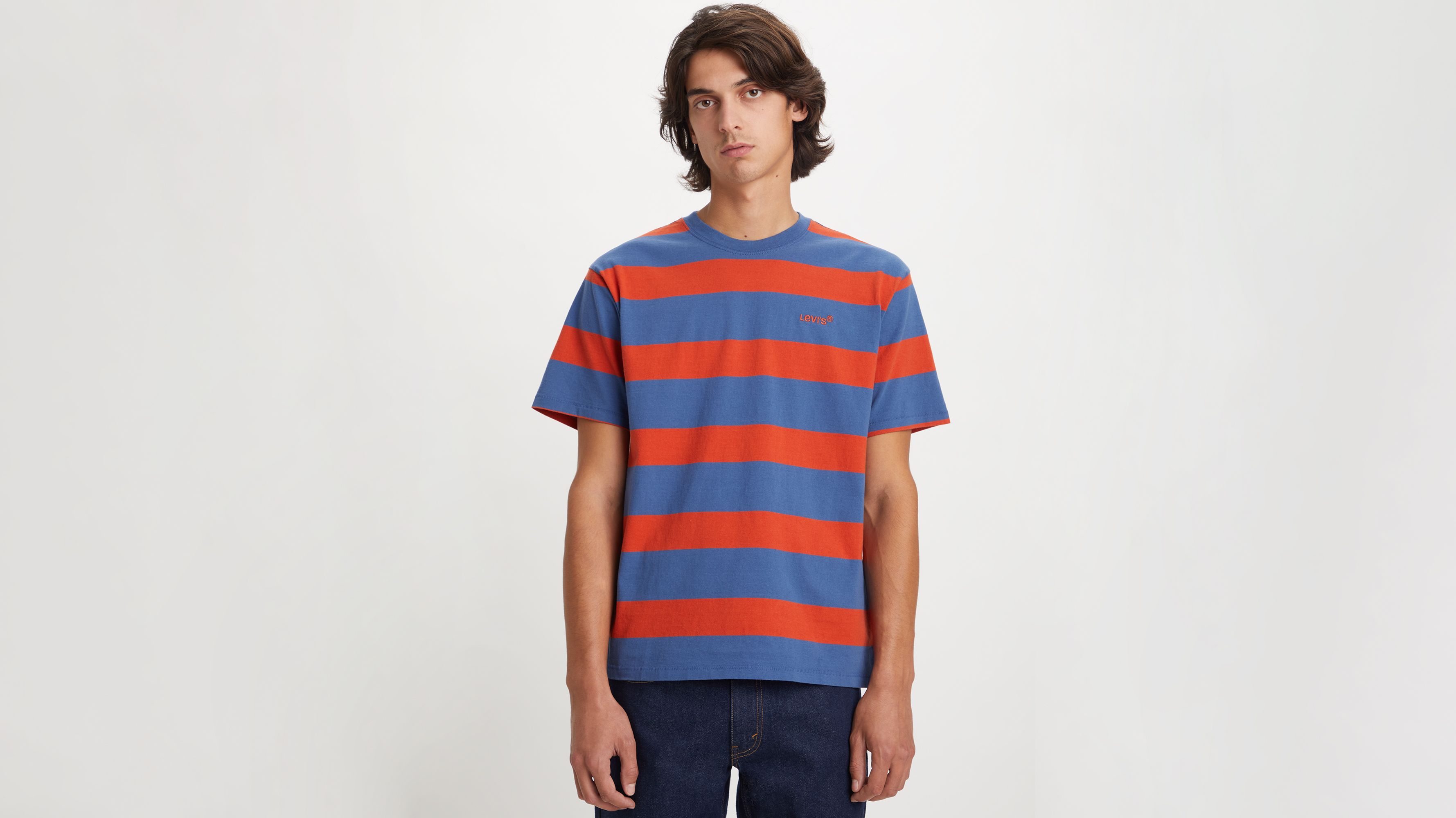 Levi's Homme Red Tab Logo T-Shirt, Bleu