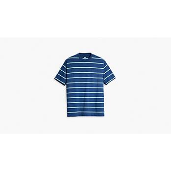 Vintage TT & Co Sport Shirt Mens Medium Blue Striped Button Up