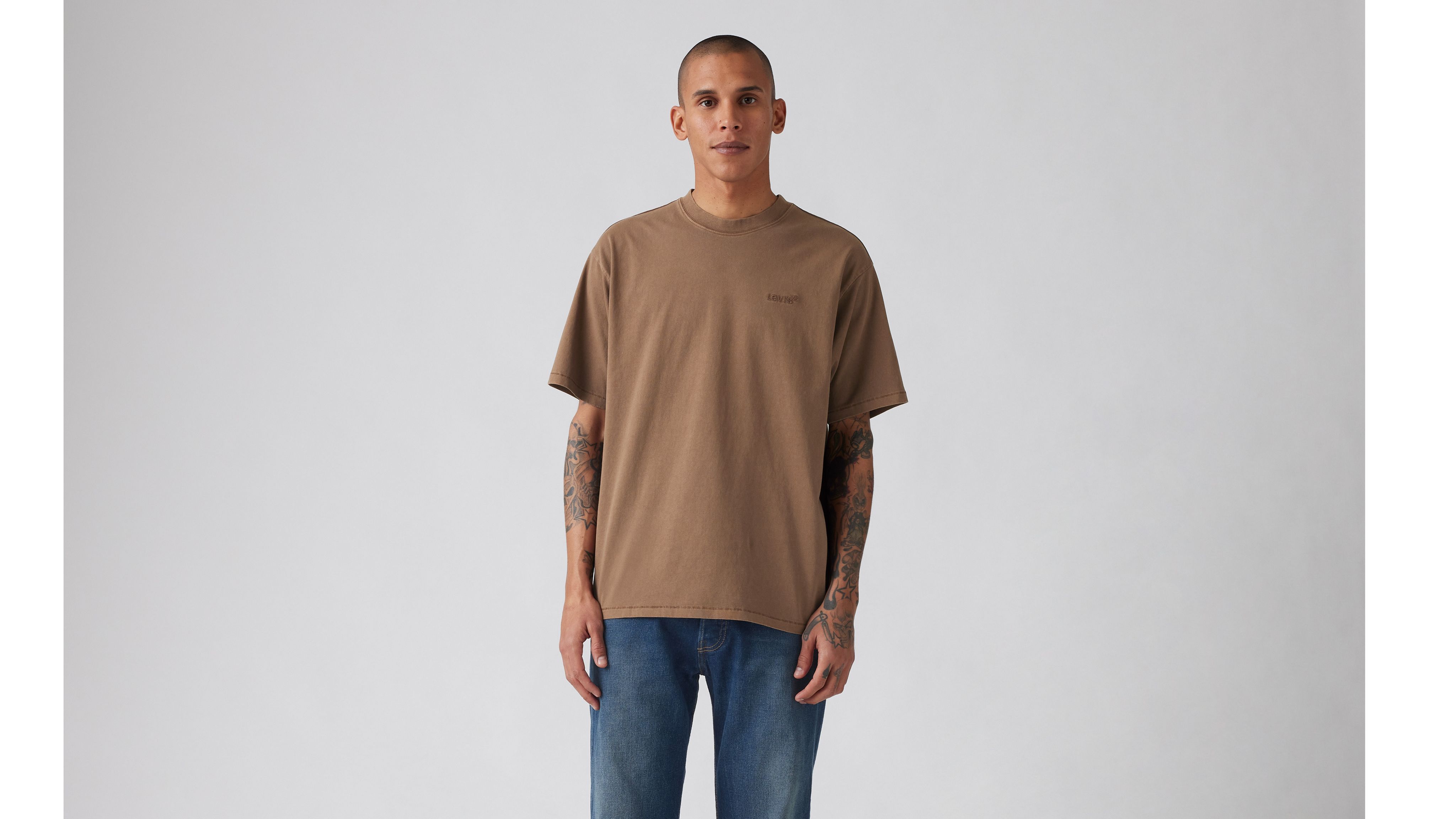 Tシャツ・カットソー LEVI'S Men T-shirt Brown A0637 0139 Red Tab™ Vintage T-shirt - Brown | Levi's® CA