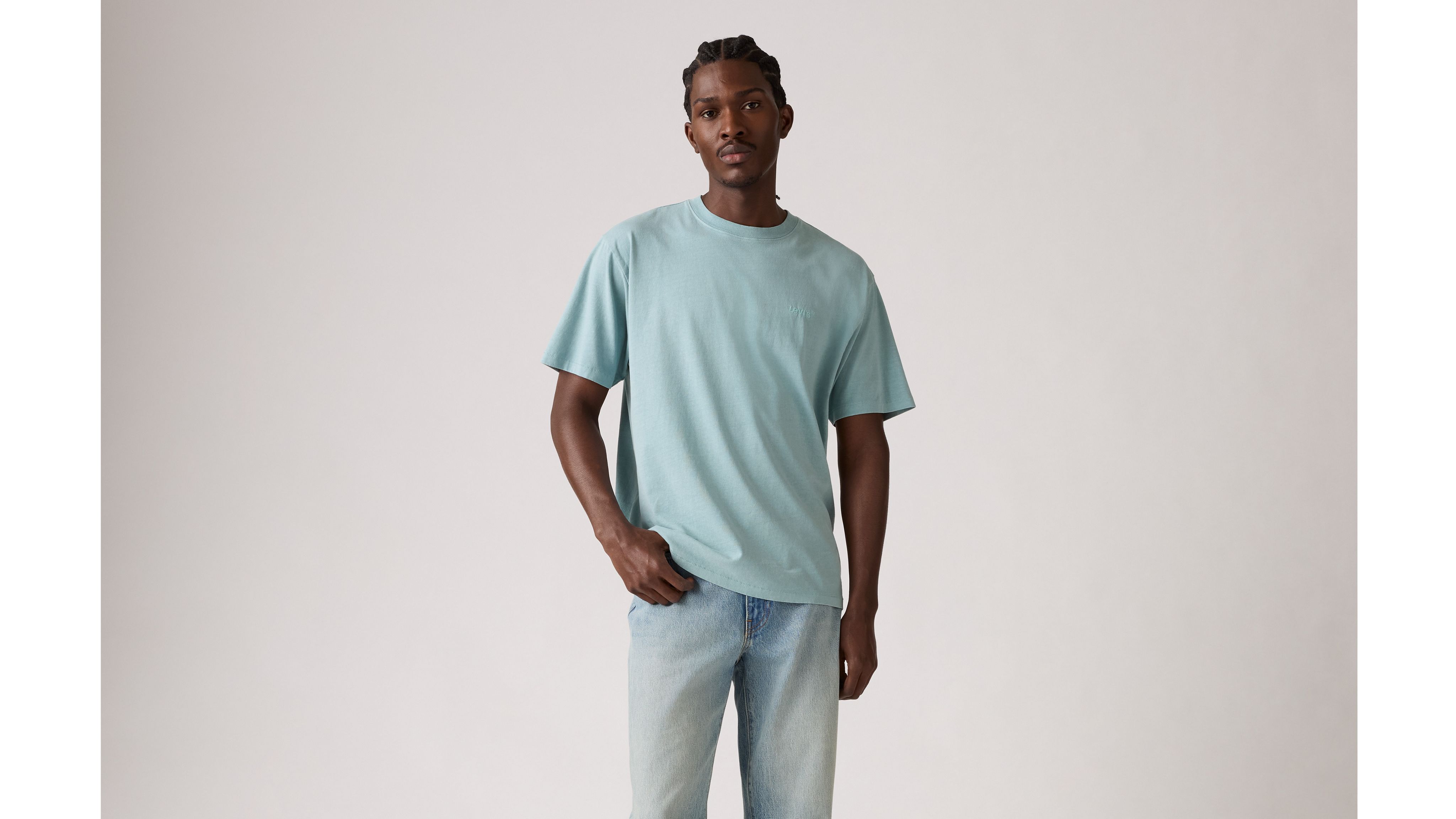 ★LOW CLASSIC★ TRIMMING 05 TSHIRTBLUE MEN'S 24/25 CLASSIC COTTON T-SHIRT - BLUE