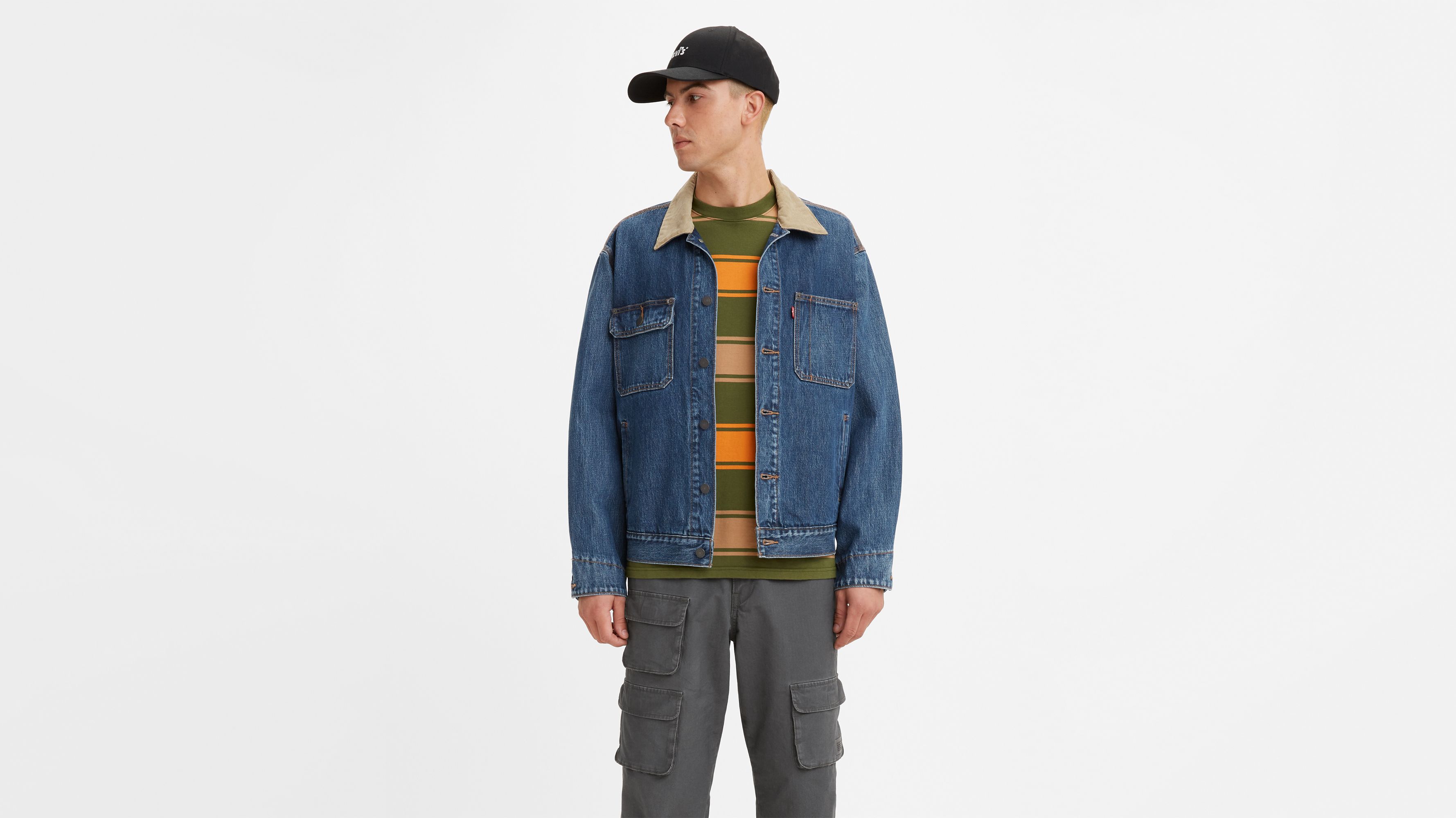 Levi's dark hot sale denim jacket