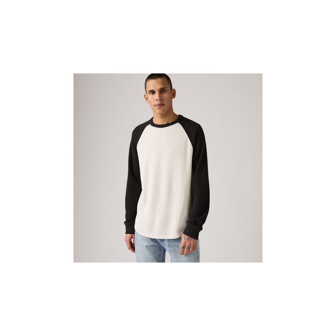 Levi's Thermal Raglan Crewneck T-shirt In Black
