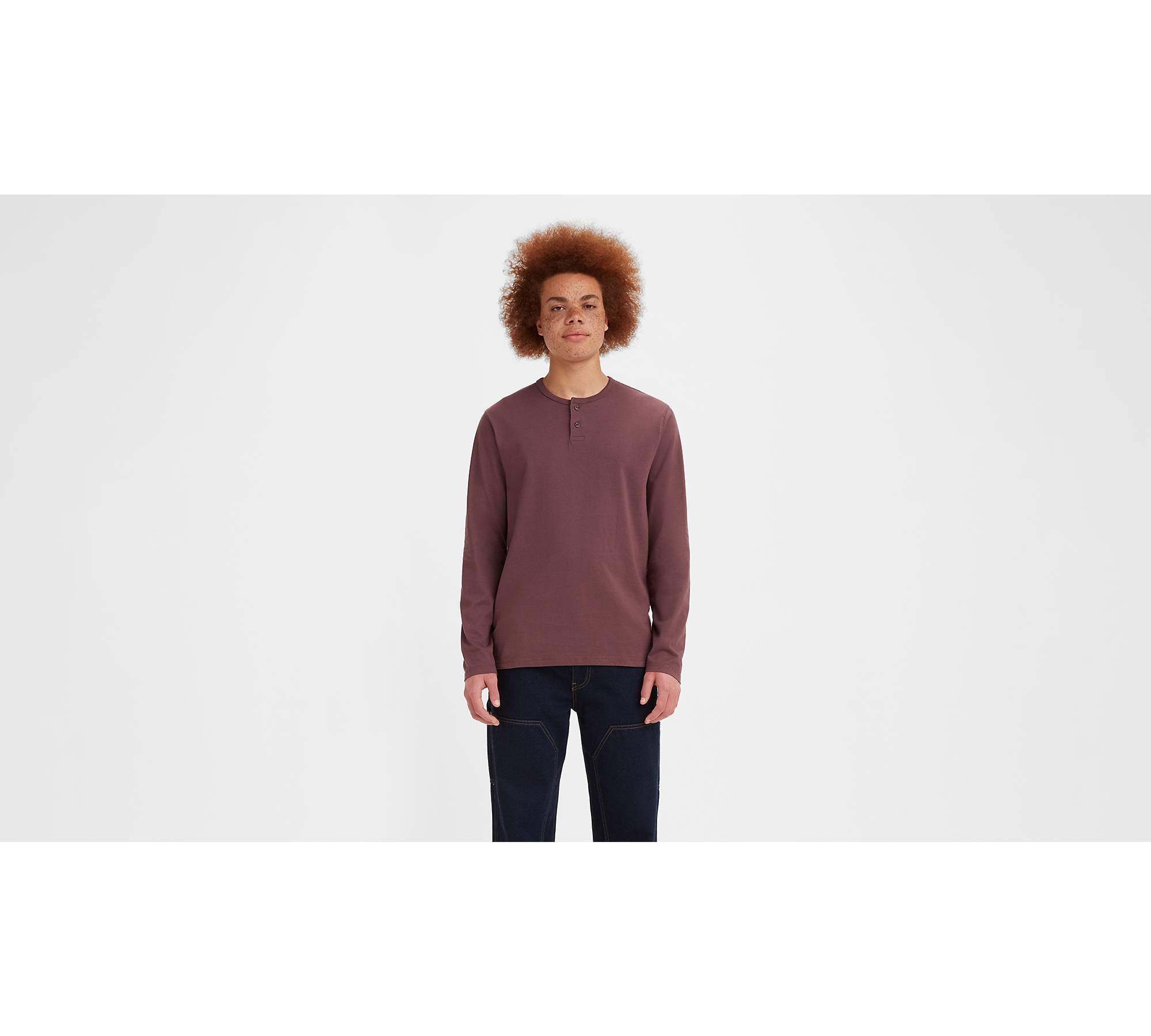 Long Sleeve Jersey Henley T-Shirt 1