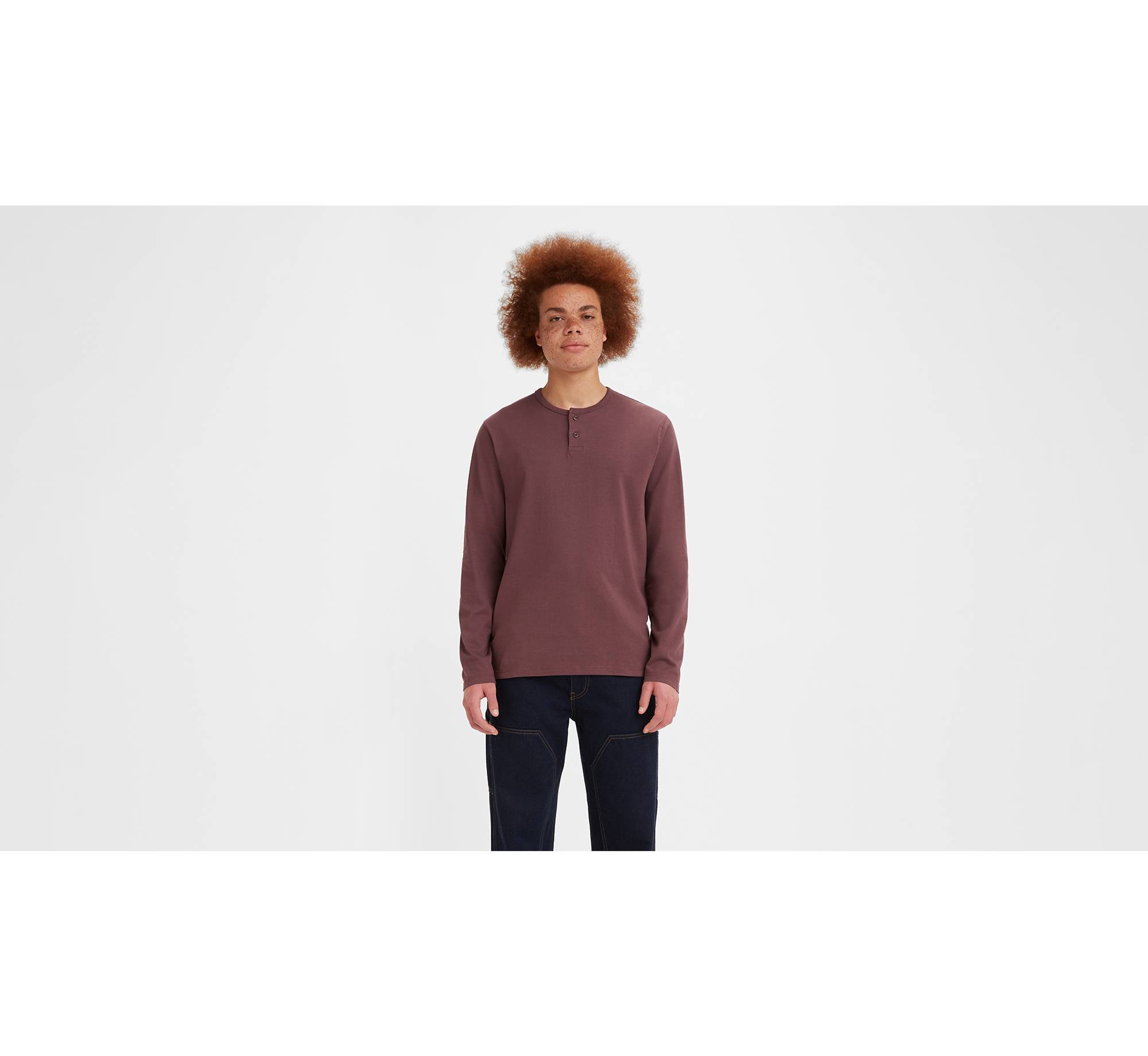 Long Sleeve Jersey Henley T-Shirt 1