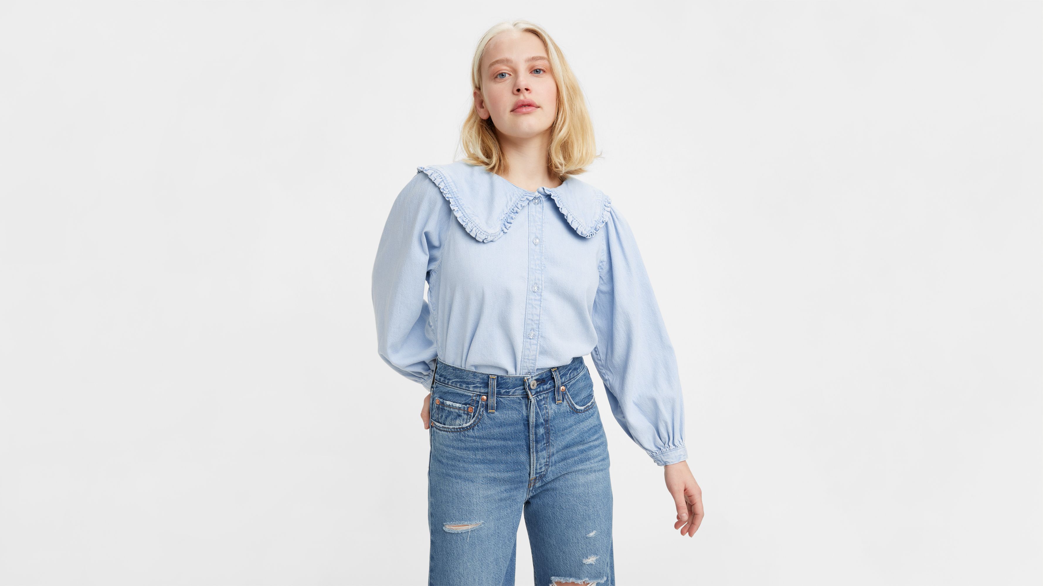 Mimi Collar Button-Up Blouse