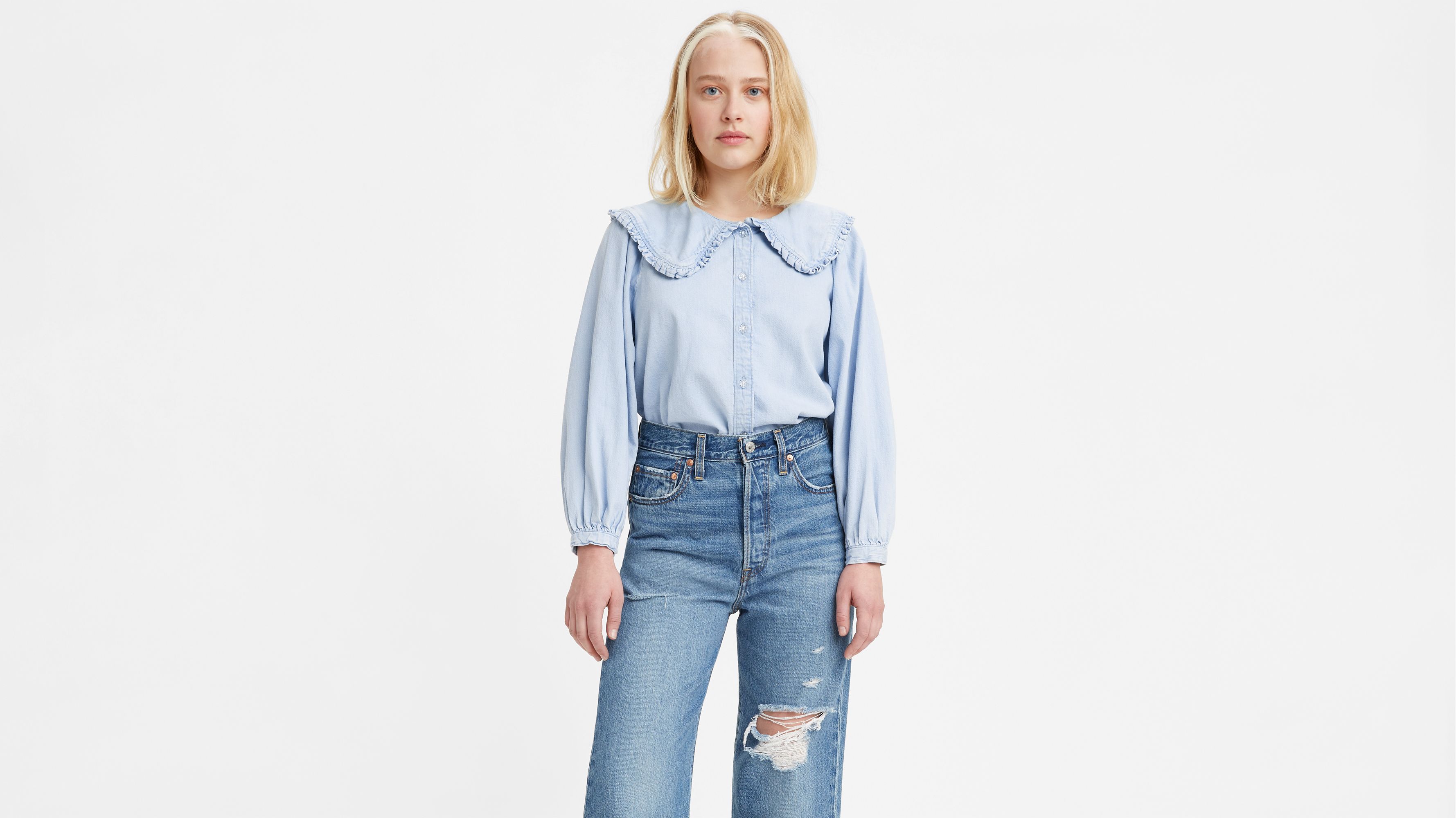 Mimi Collar Button-Up Blouse 2