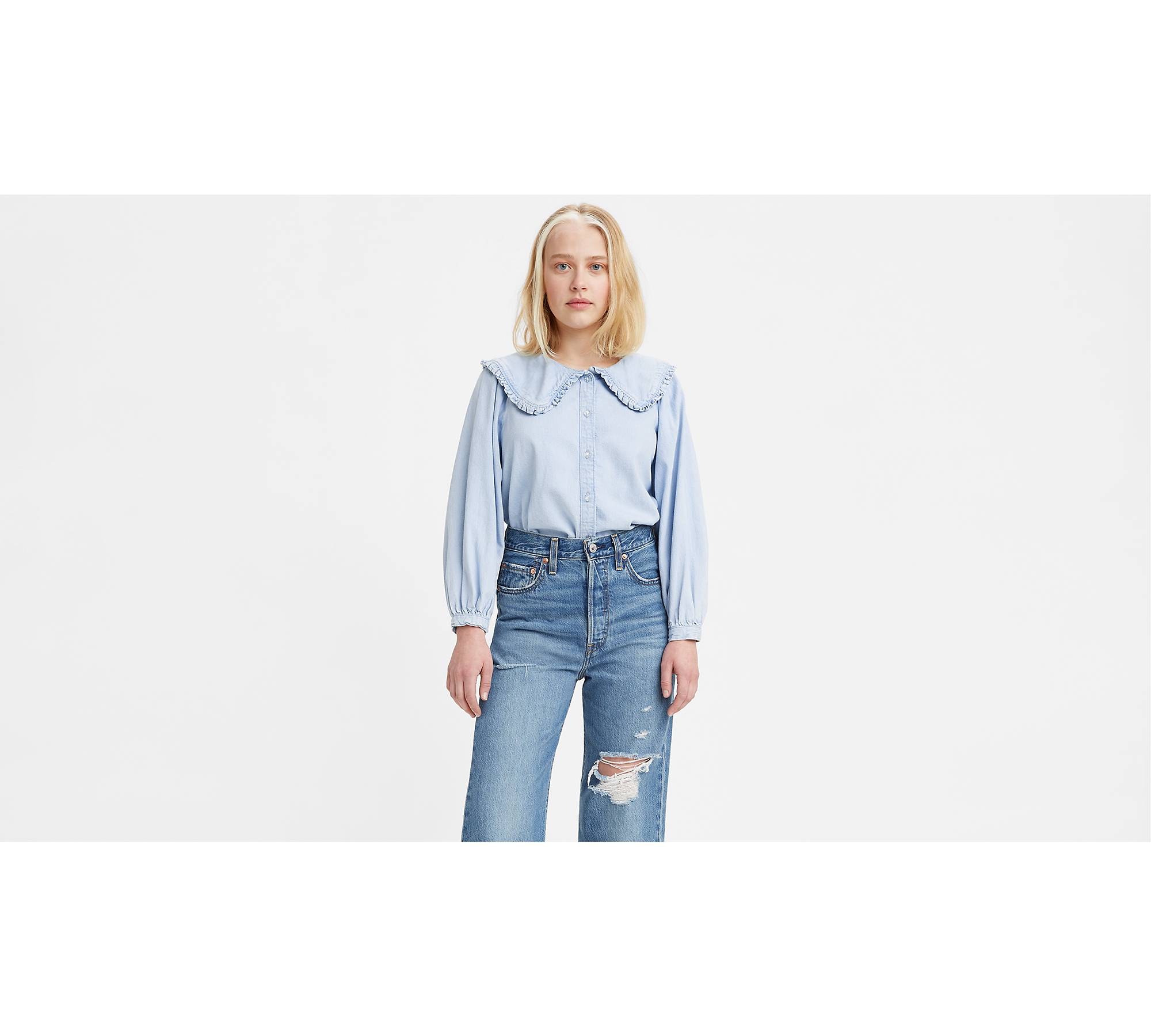 Mimi Collar Button-up Blouse - Blue | Levi's® CA
