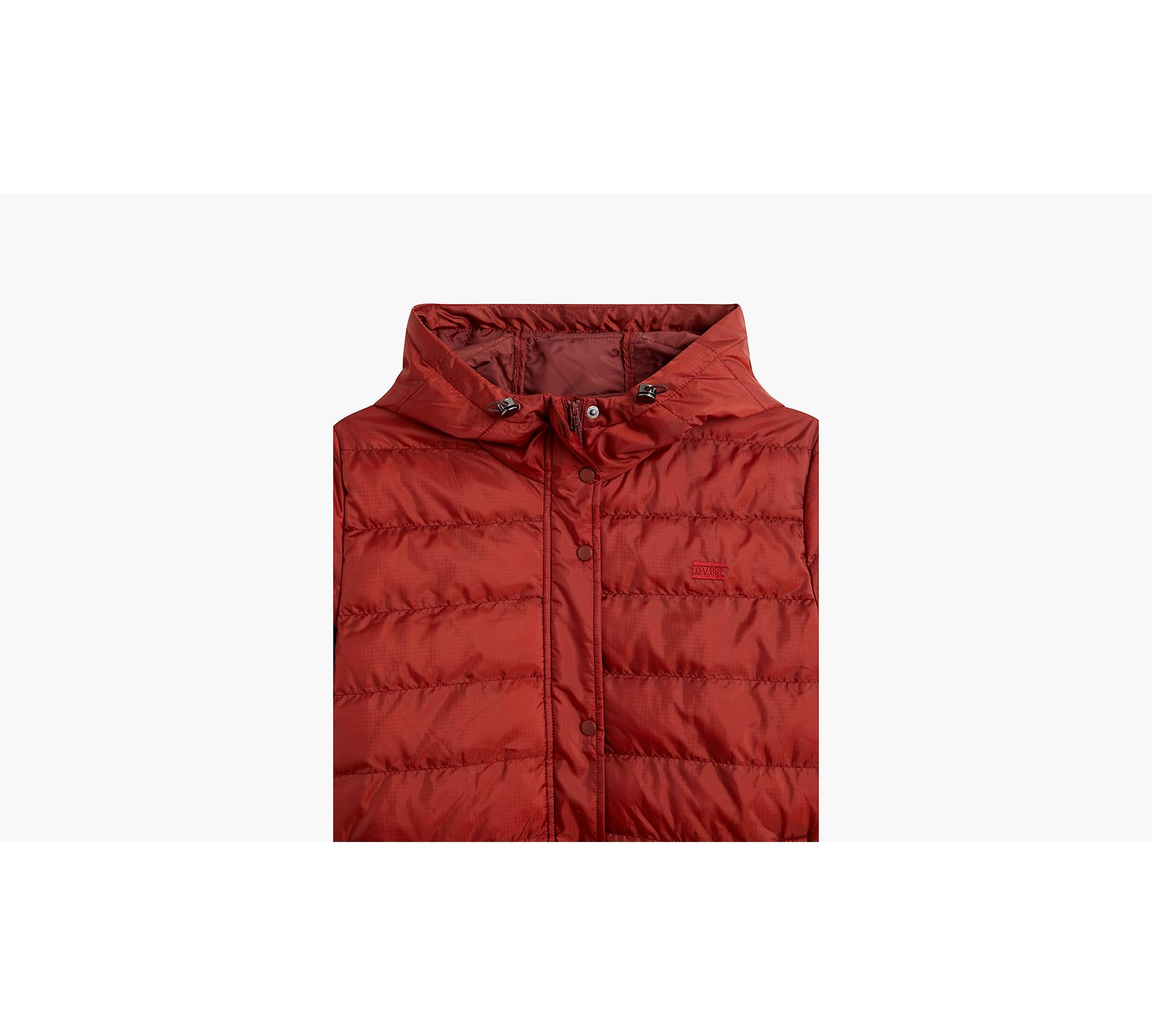 Thread & Supply Issey Cropped Puffer Vest for Women in Malbec Red