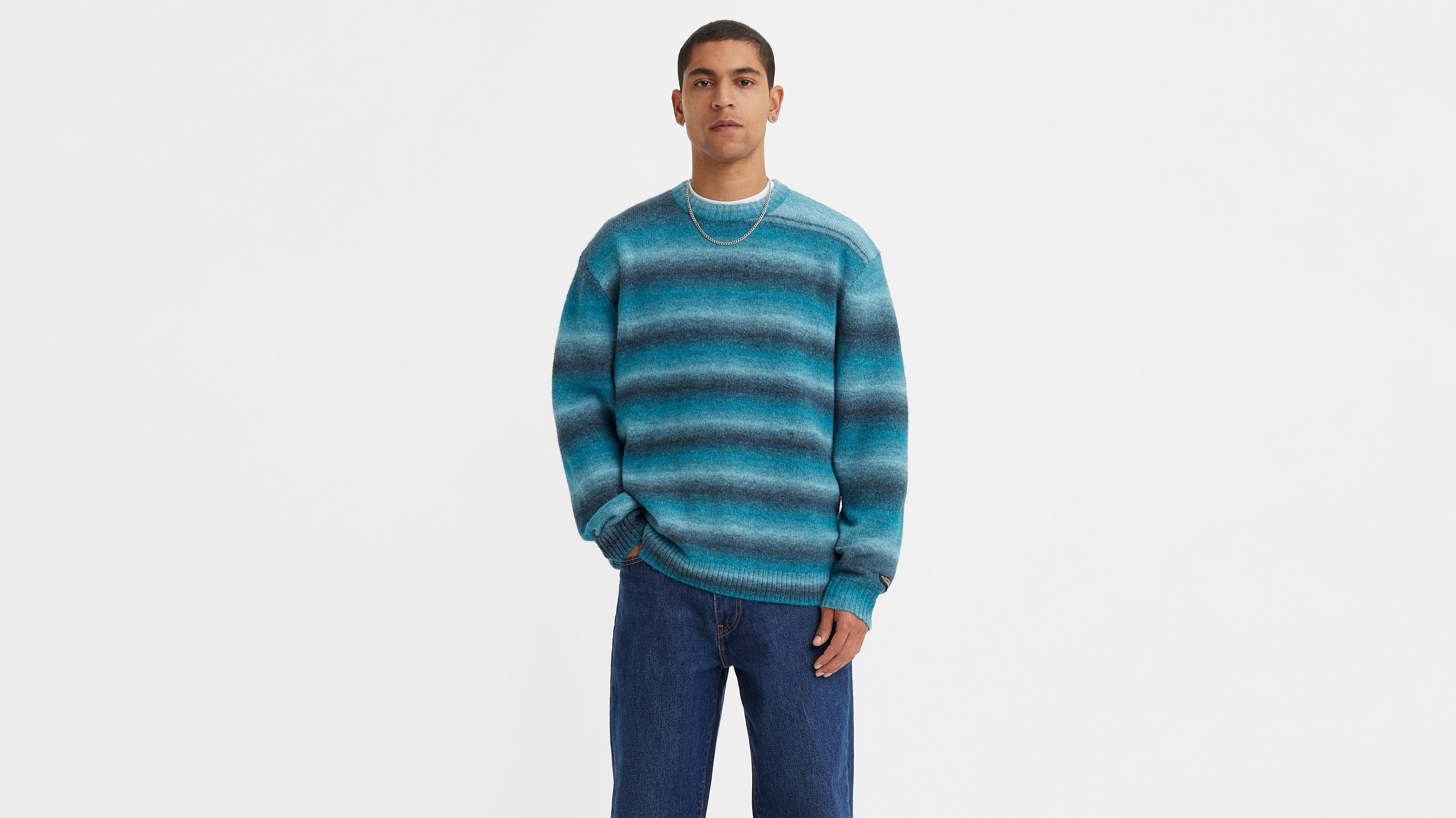 Levi's Battery Crewneck Sweater - Men's - Space Dye Valiant Poppy L