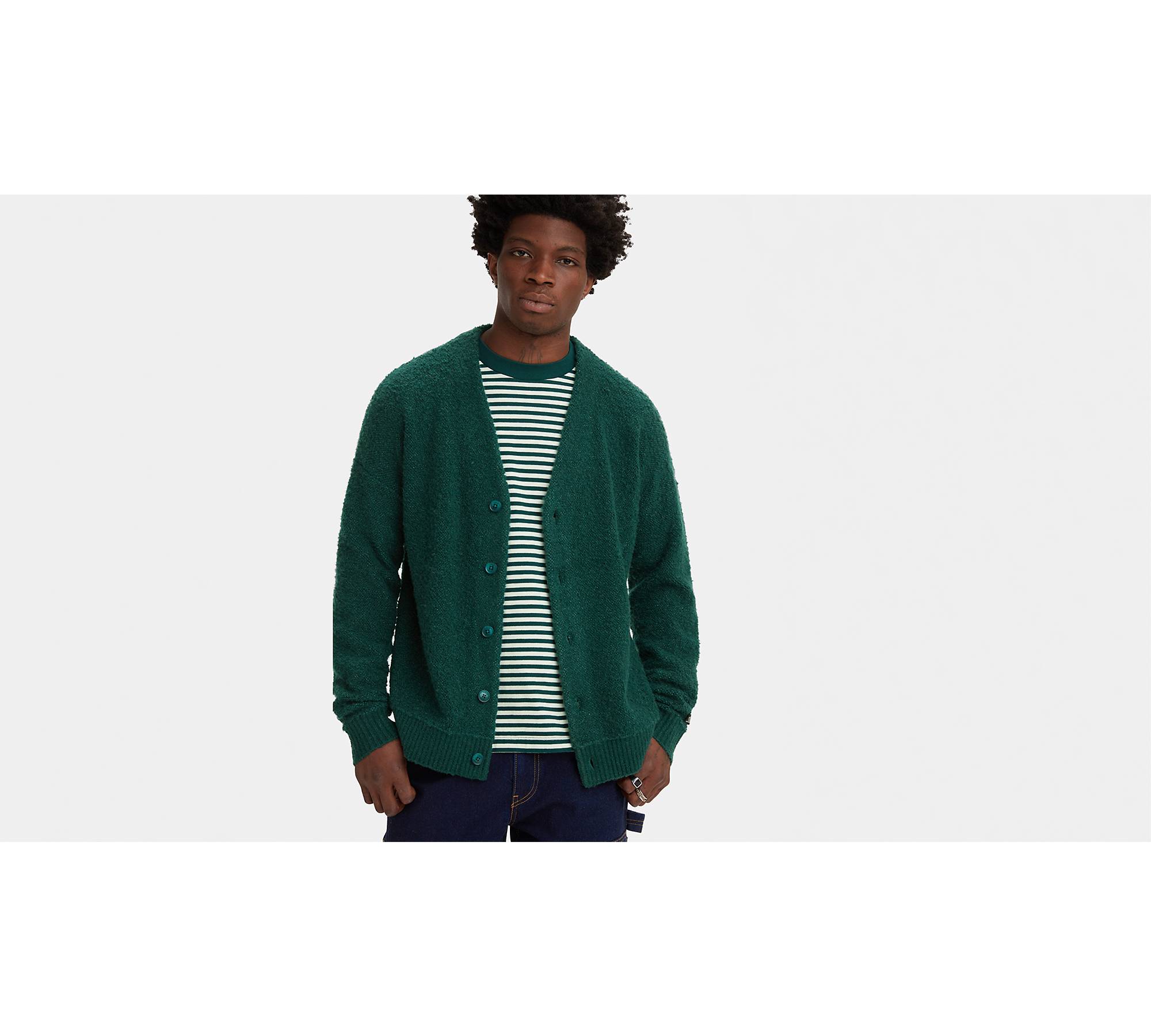 Evereve Olive + Oak Olive Green Haelyn Long Knit Cardigan Sweater
