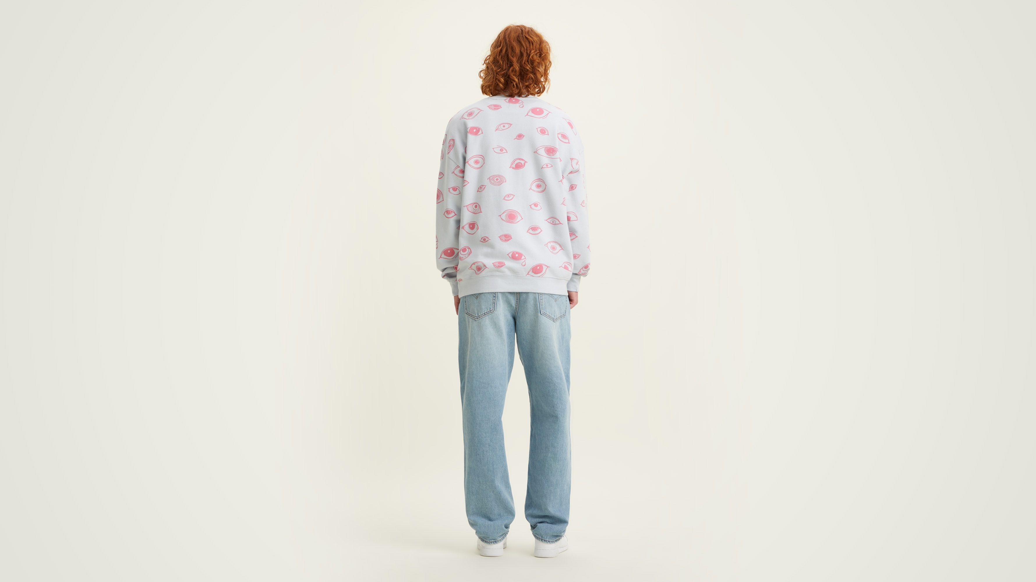 Sudadera de cuello redondo con estampado de ojos Red Tab 2