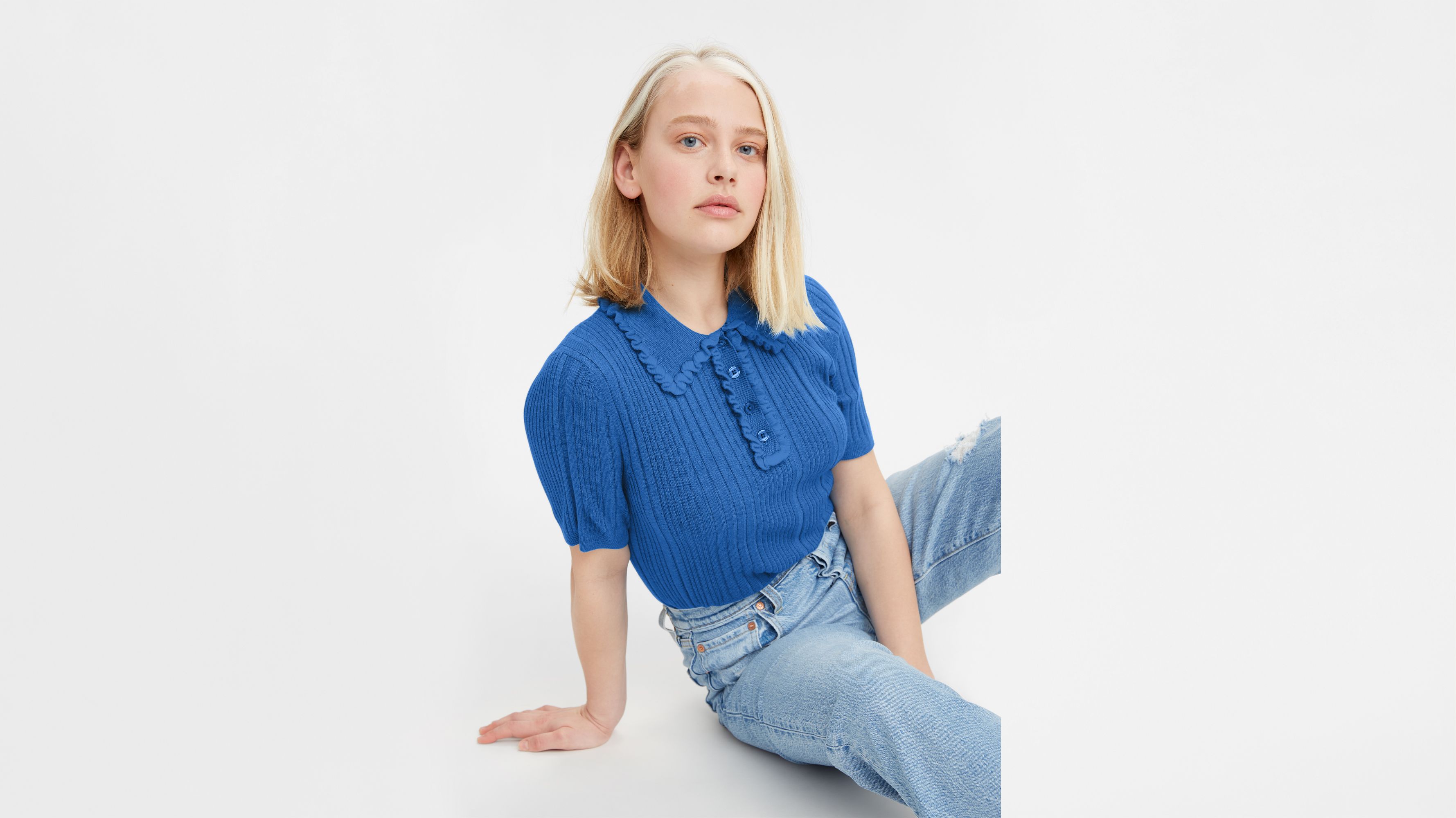 Short Sleeve Polo Sweater 1