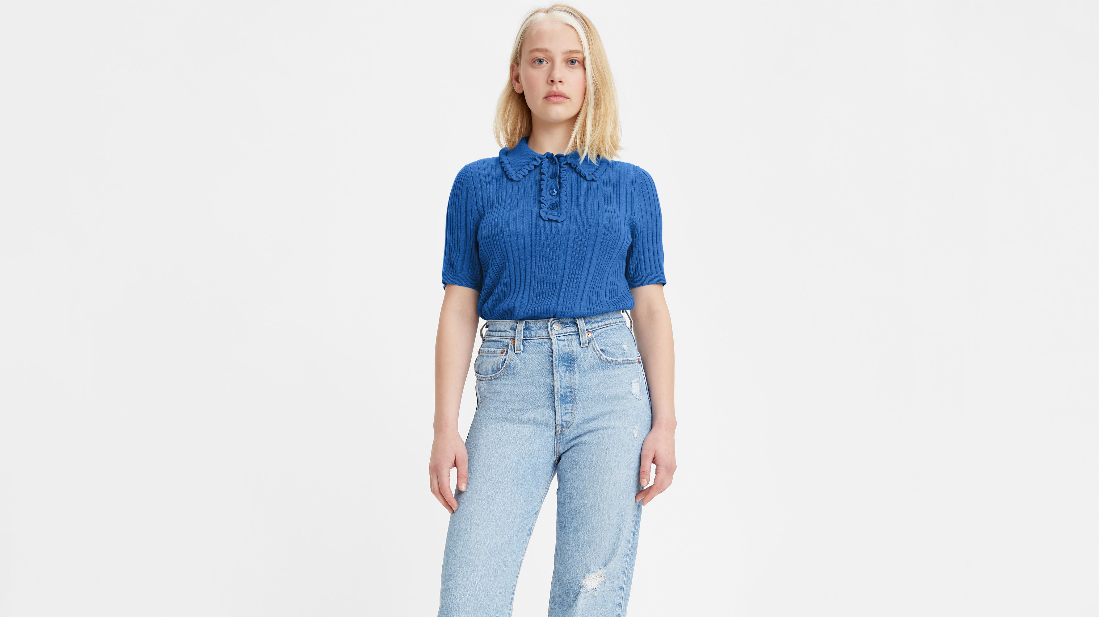 Short Sleeve Polo Sweater - Blue | Levi's® US