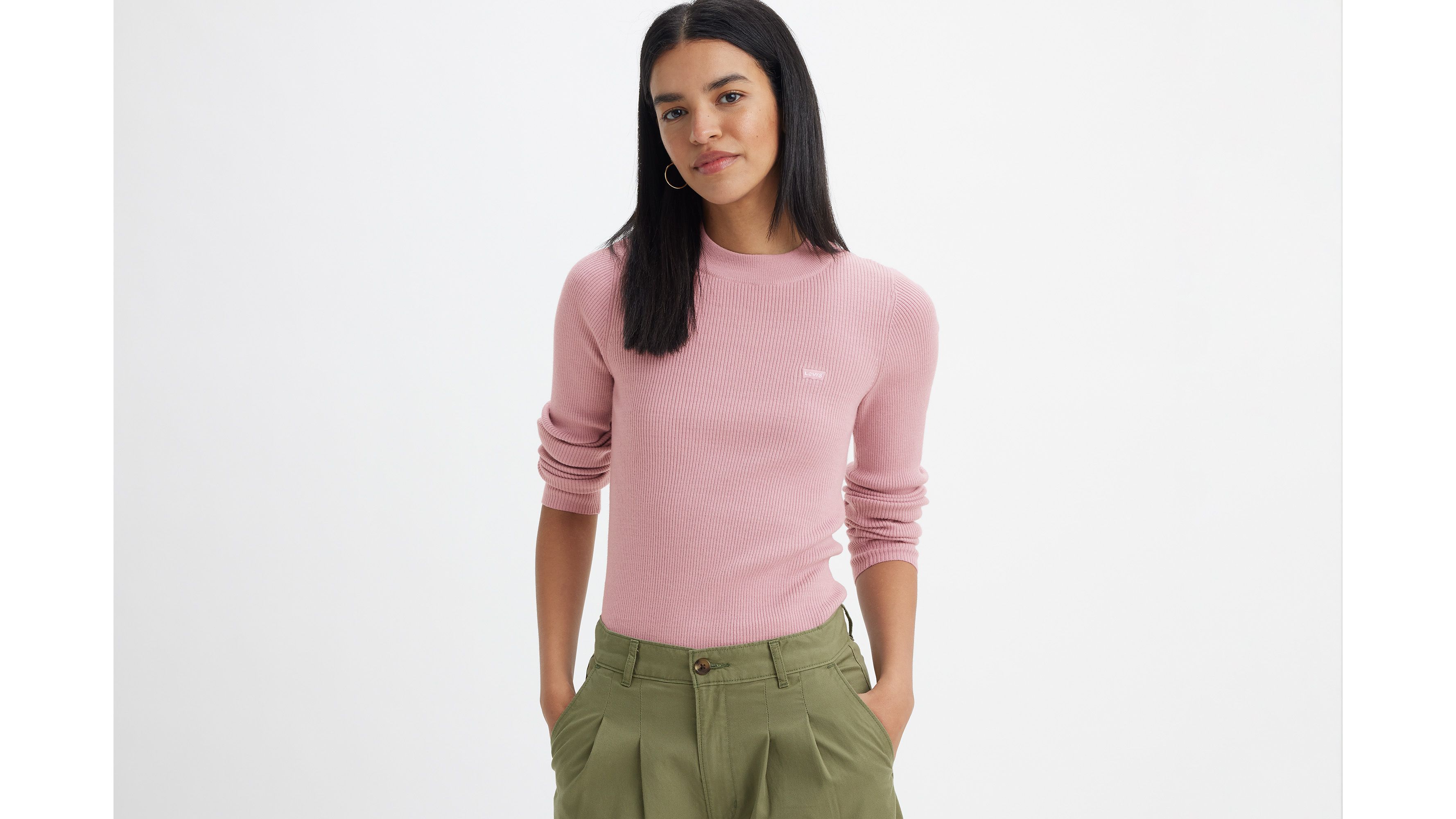 Sweter z zaokrąglonym dekoltem i ściągaczem 1