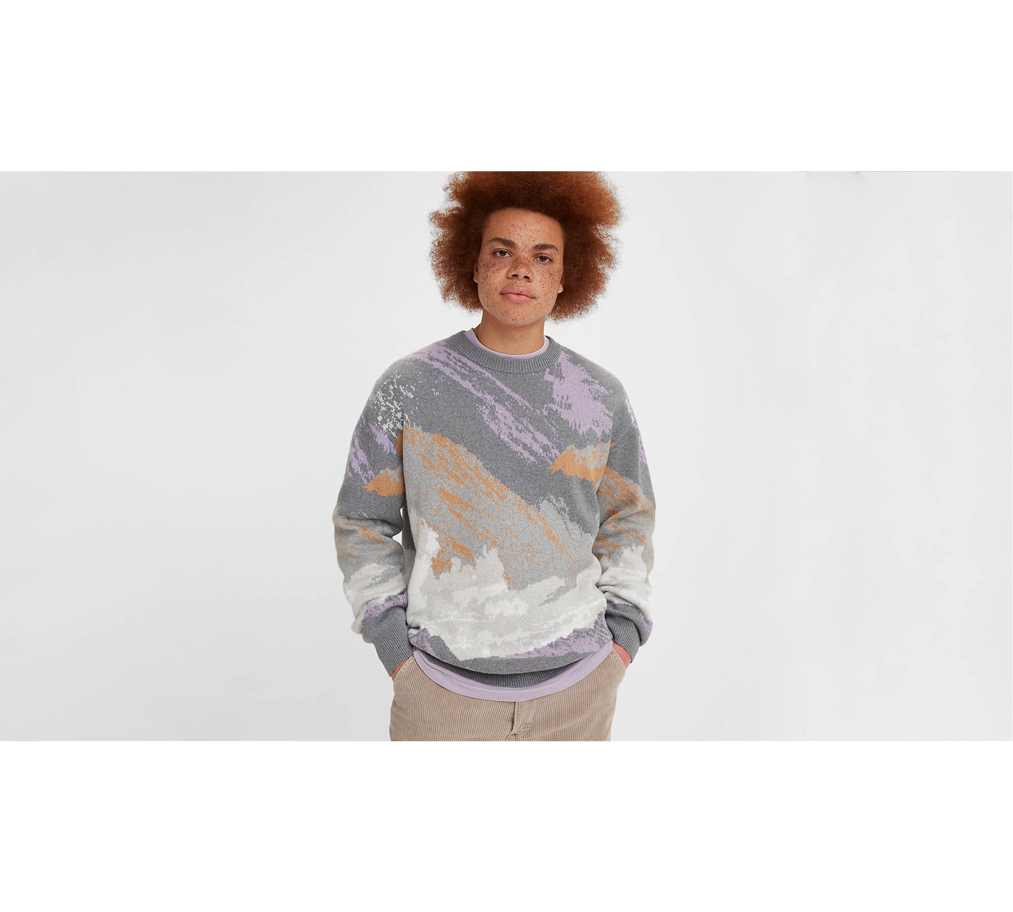 SUSTAINABLY CRAFTED JACQUARD CREWNECK SWEATER
