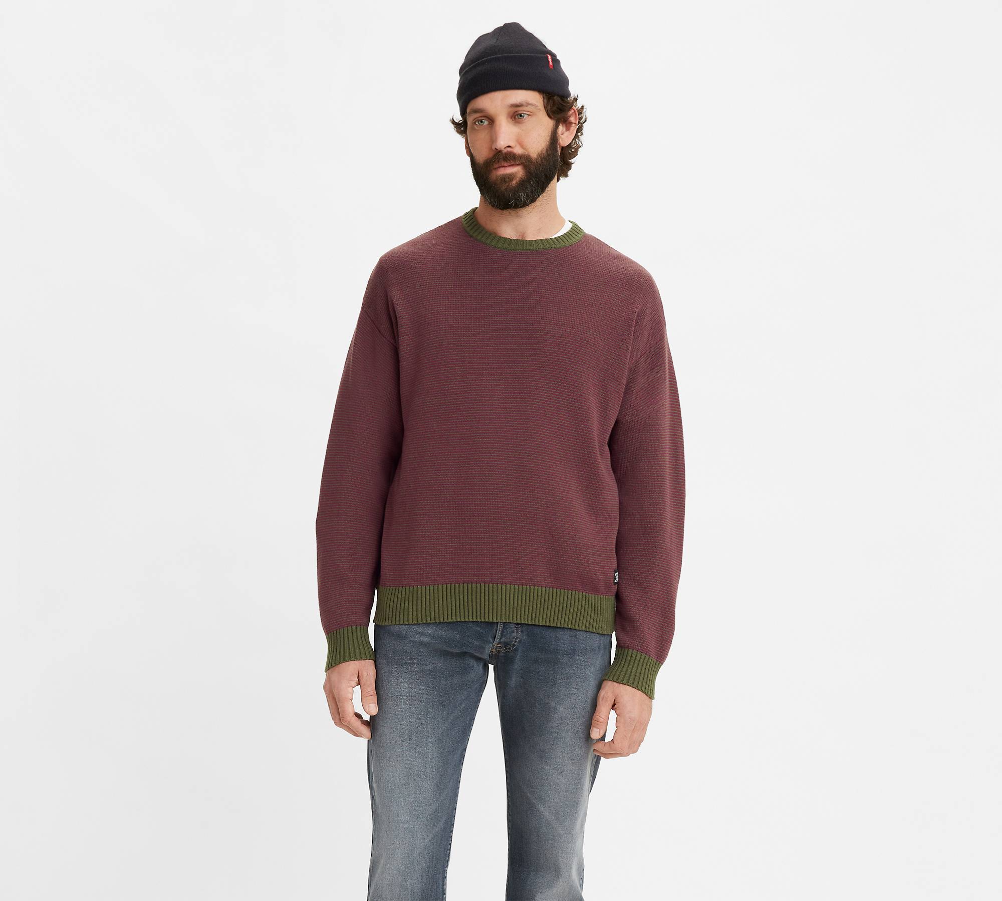 Microstripe Crewneck Sweater 1