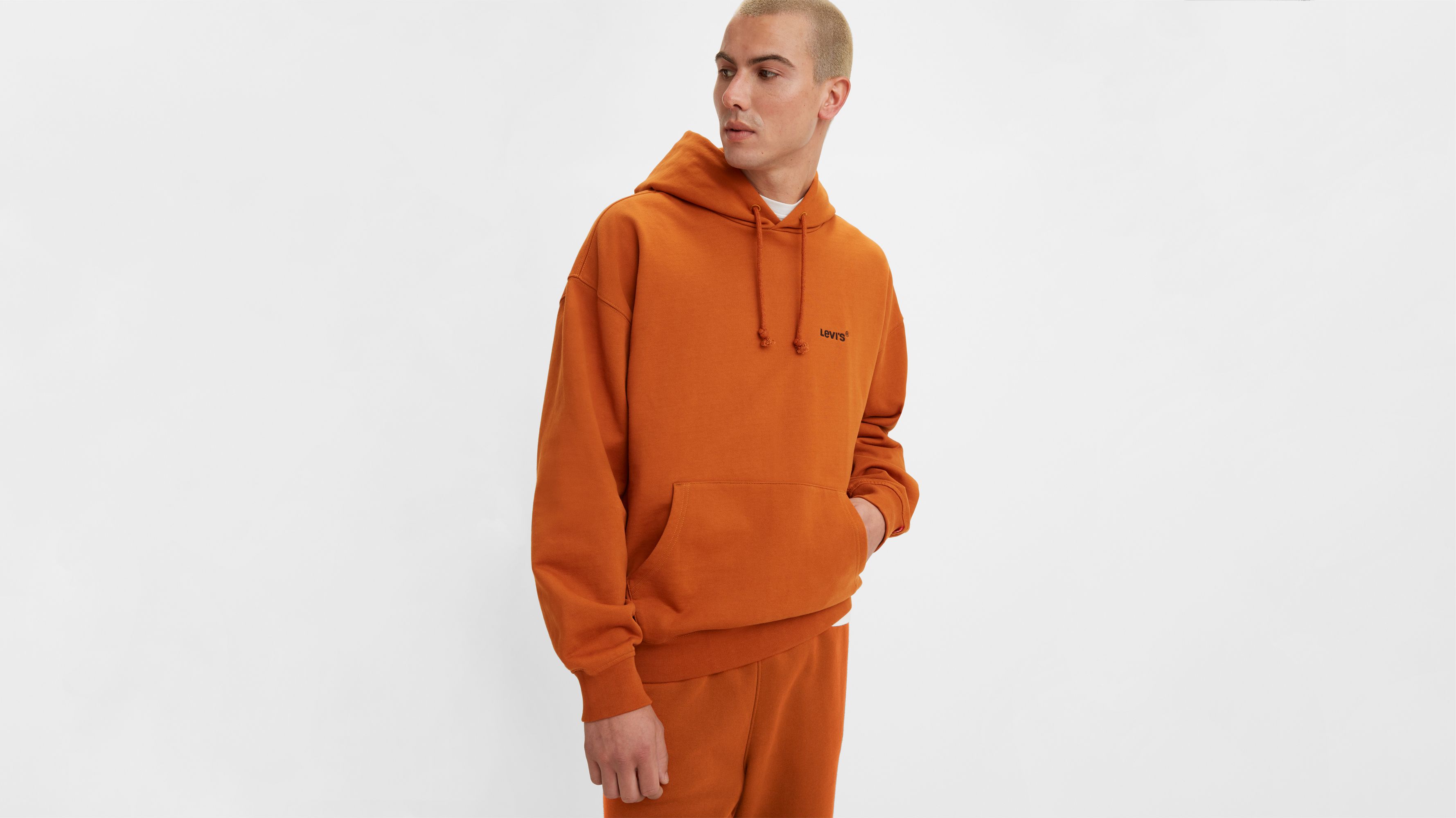 Levi's orange sweatshirt new arrivals