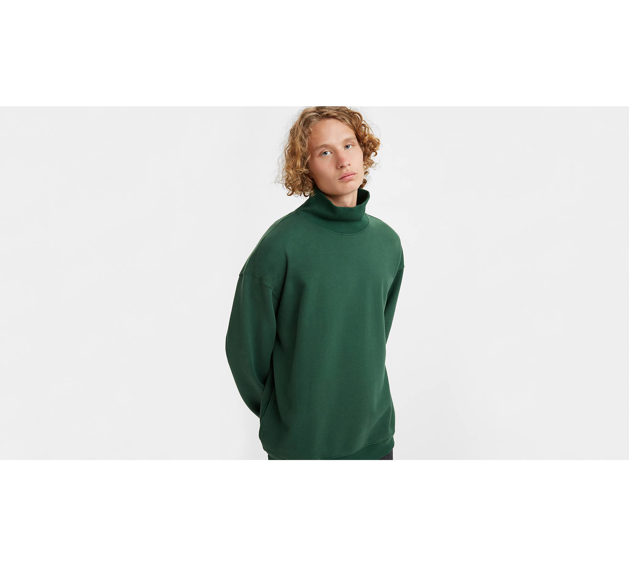 Funnel Neck Sweatshirt - Green